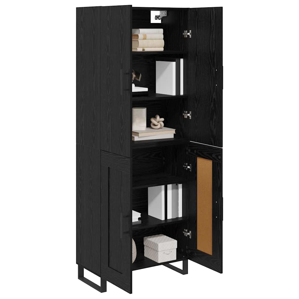 Haut Armoire 2 pc Chêne noir 69,5 x 34 x 180 cm