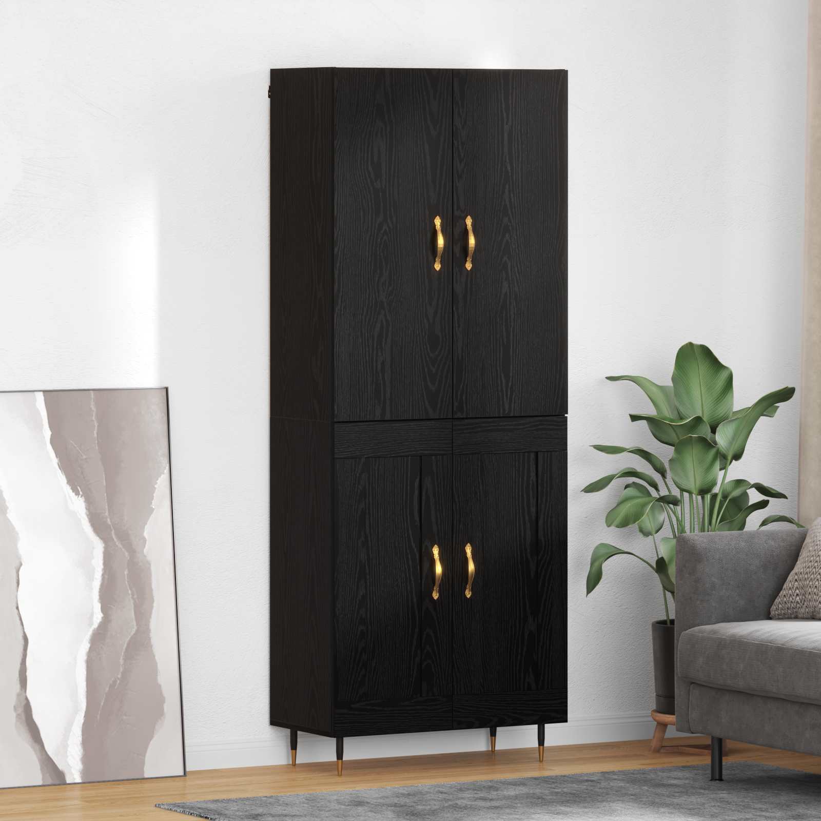 Haut Armoire Chêne noir 69,5 x 34 x 180 cm Bois d'ingénierie - XIOS