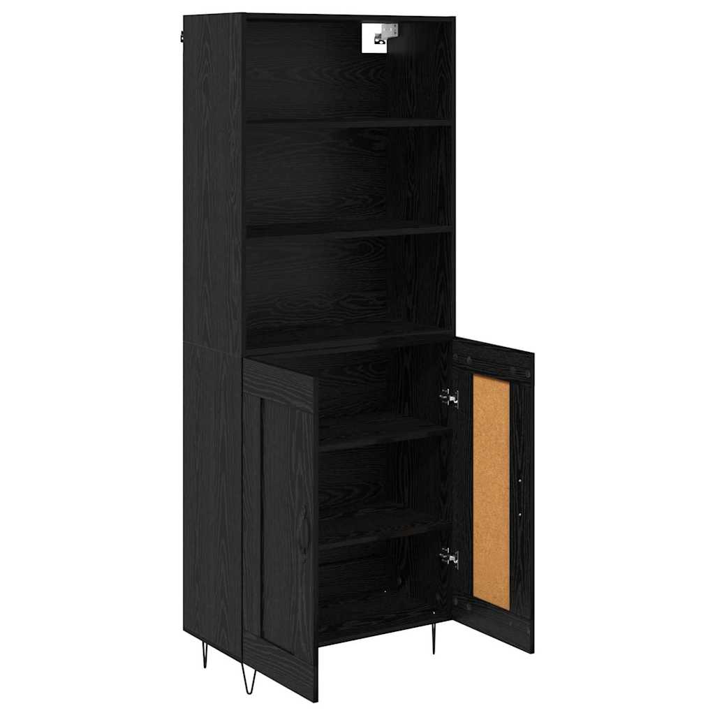 Haut Armoire Montage mural 2 pcs Chêne noir Bois d'ingénierie - XIOS