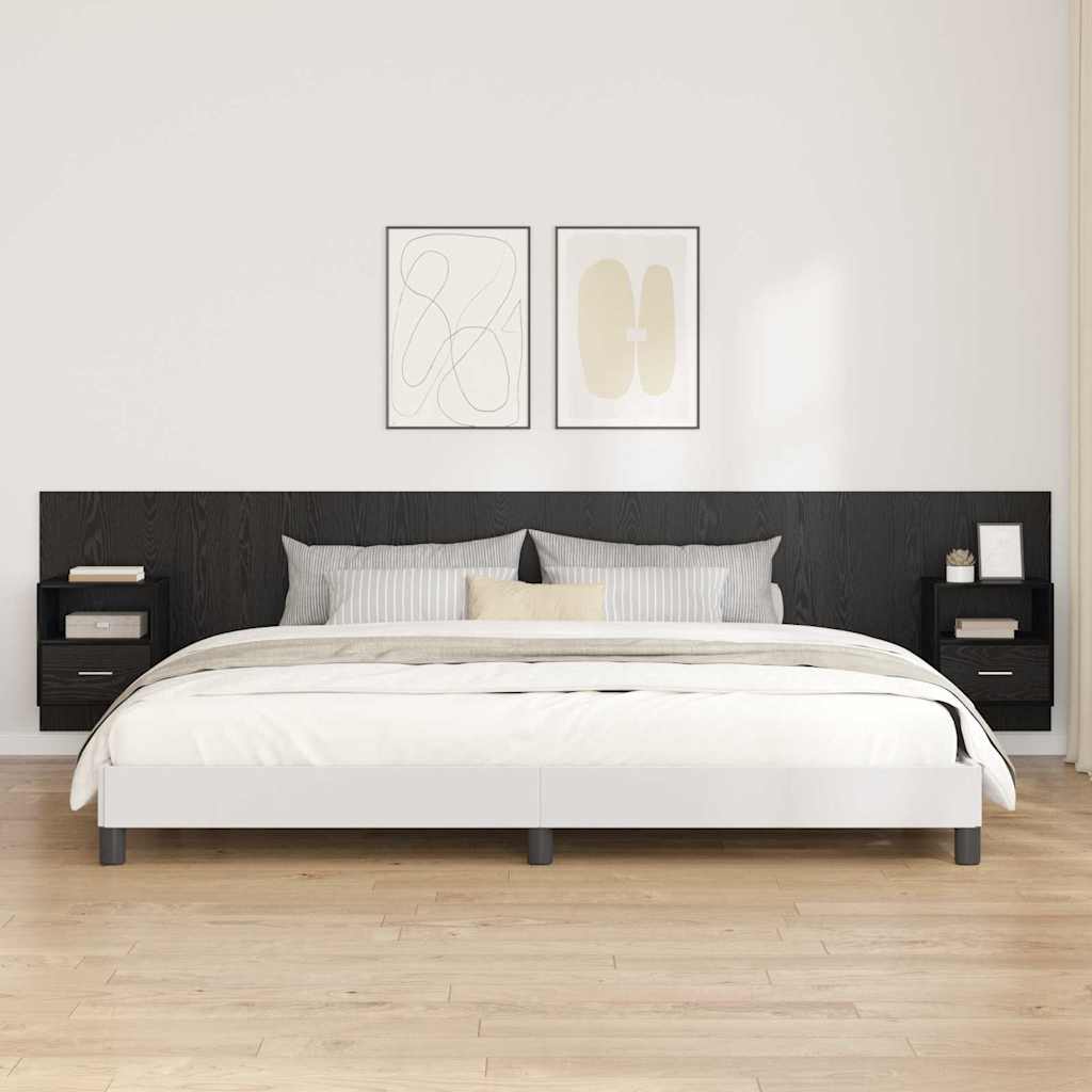 Tête de lit avec armoire 3 pcs Chêne noir Bois d'ingénierie - XIOS