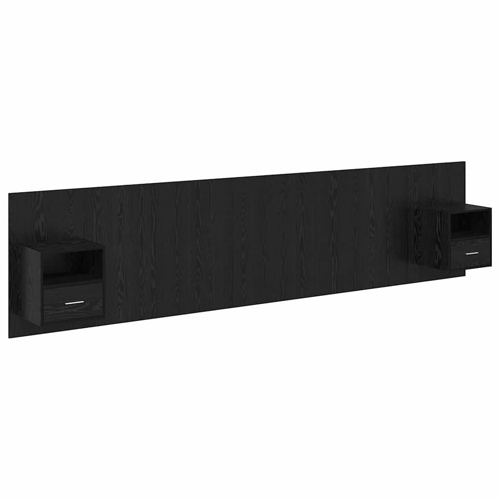 Tête de lit avec armoire 3 pcs Chêne noir Bois d'ingénierie - XIOS