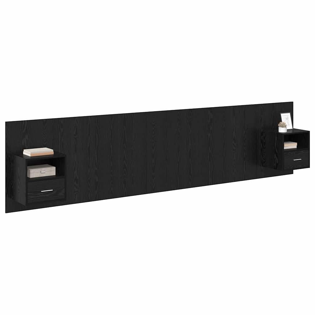 Tête de lit avec armoire 3 pcs Chêne noir Bois d'ingénierie - XIOS