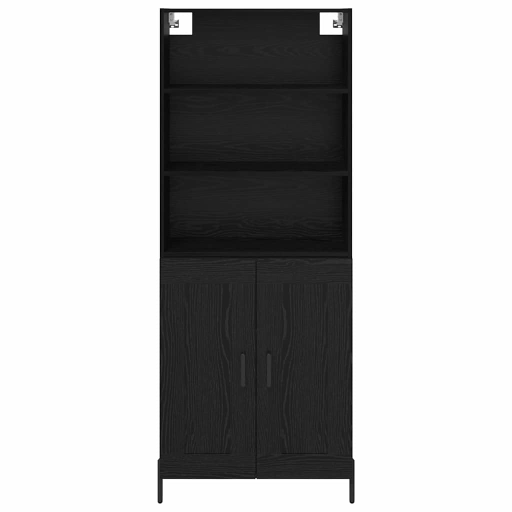 Haut Armoire Montage mural 2 pcs Chêne noir 69,5 x 34 x 180 cm - XIOS