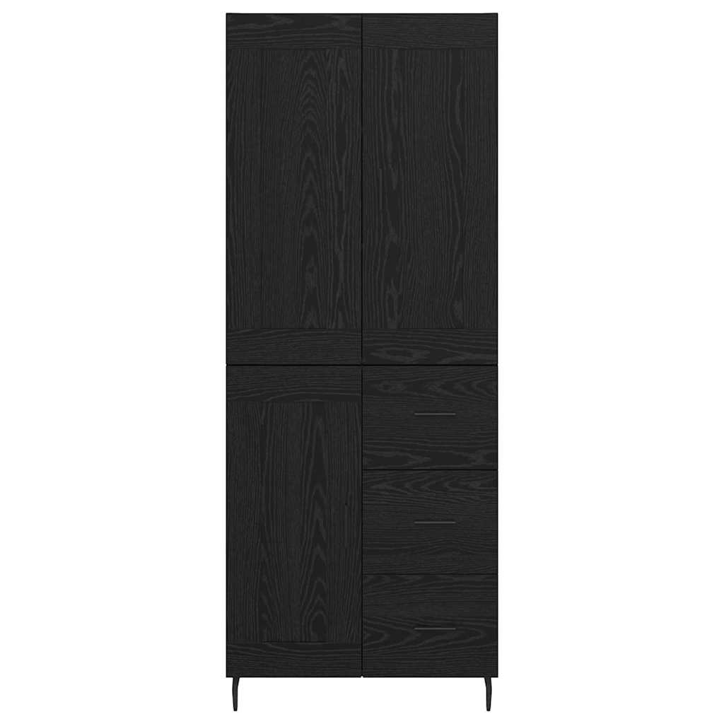 Haut Armoire avec tiroir 2 pcs Chêne noir Bois d'ingénierie - XIOS