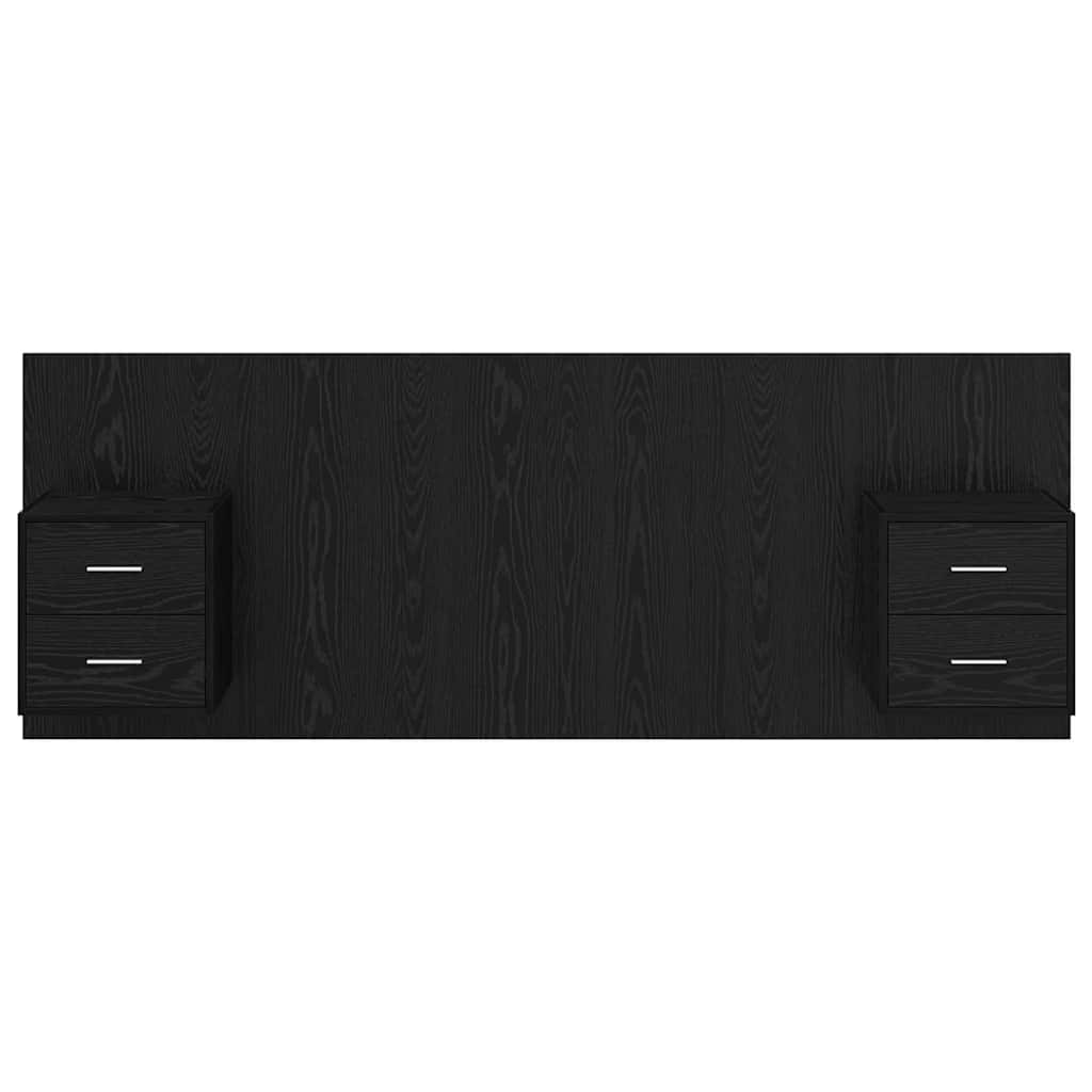 Tête de lit avec armoire 3 pcs Chêne noir Bois d'ingénierie - XIOS