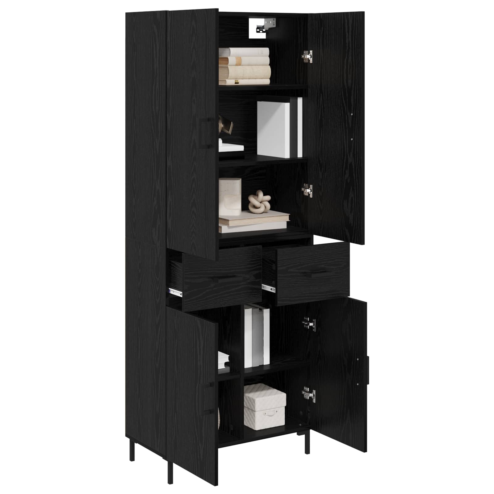 Haut Armoire Chêne noir 69,5 x 34 x 180 cm Bois d'ingénierie - XIOS