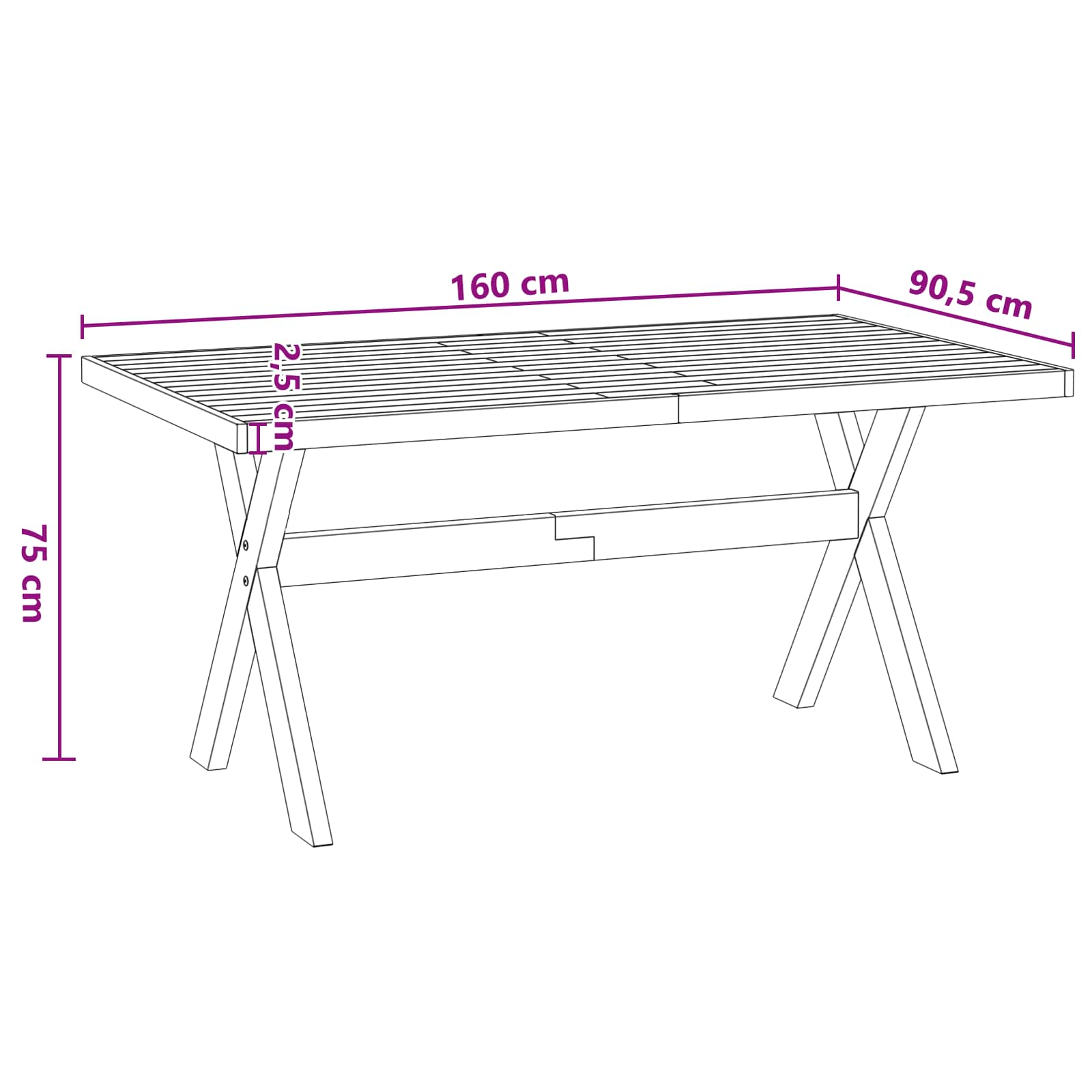 Table de salle à manger / Table de repas NOAIN 160 cm - XIOS