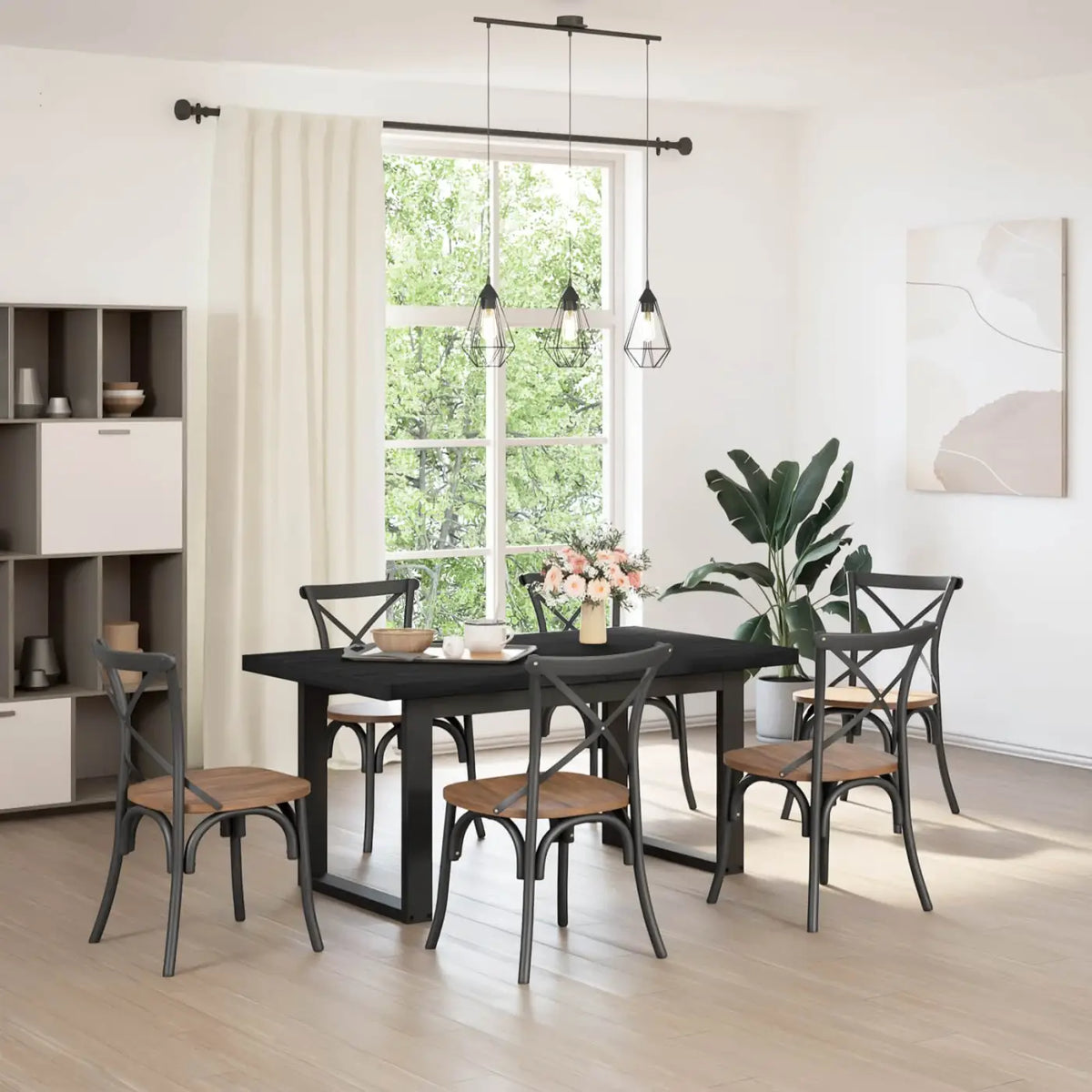 Table de salle à manger / Table de repas NOAIN 160 cm Noir - XIOS