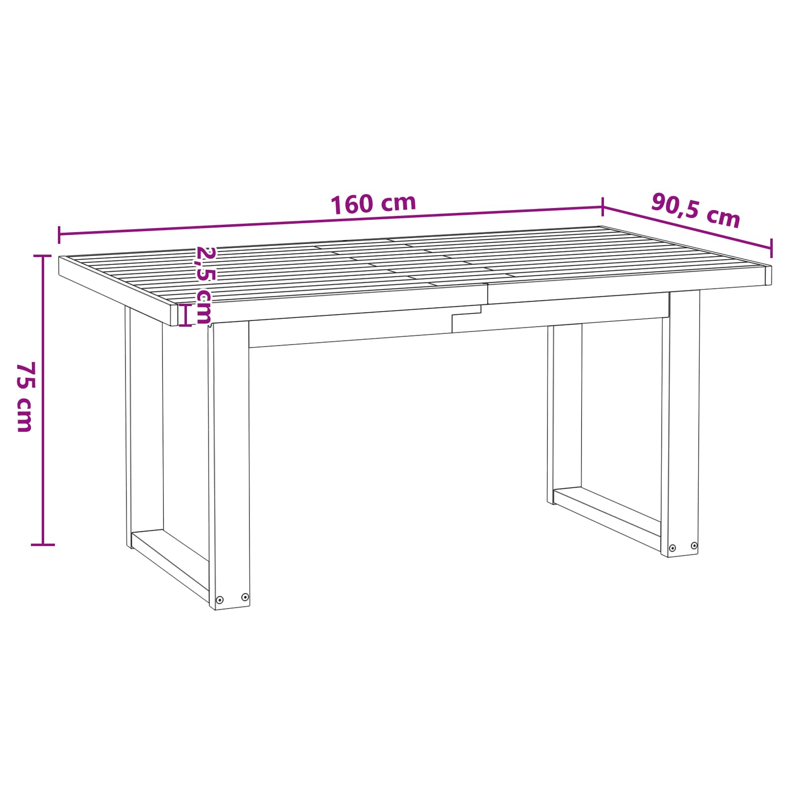 Table de salle à manger / Table de repas NOAIN 160 cm - XIOS