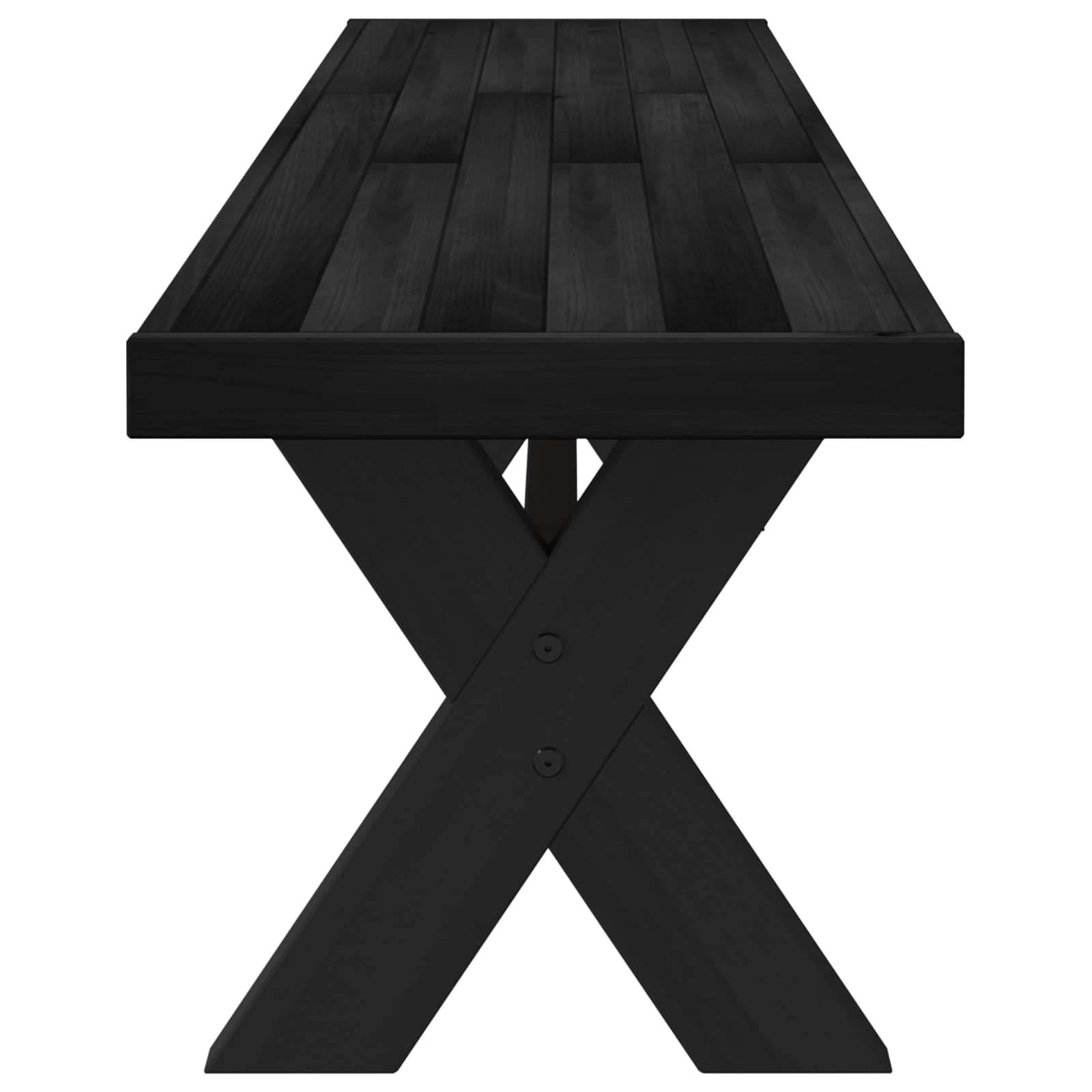 Banc de salle à manger NOAIN 180 x 41 x 45 cm Pin massif Noir - XIOS