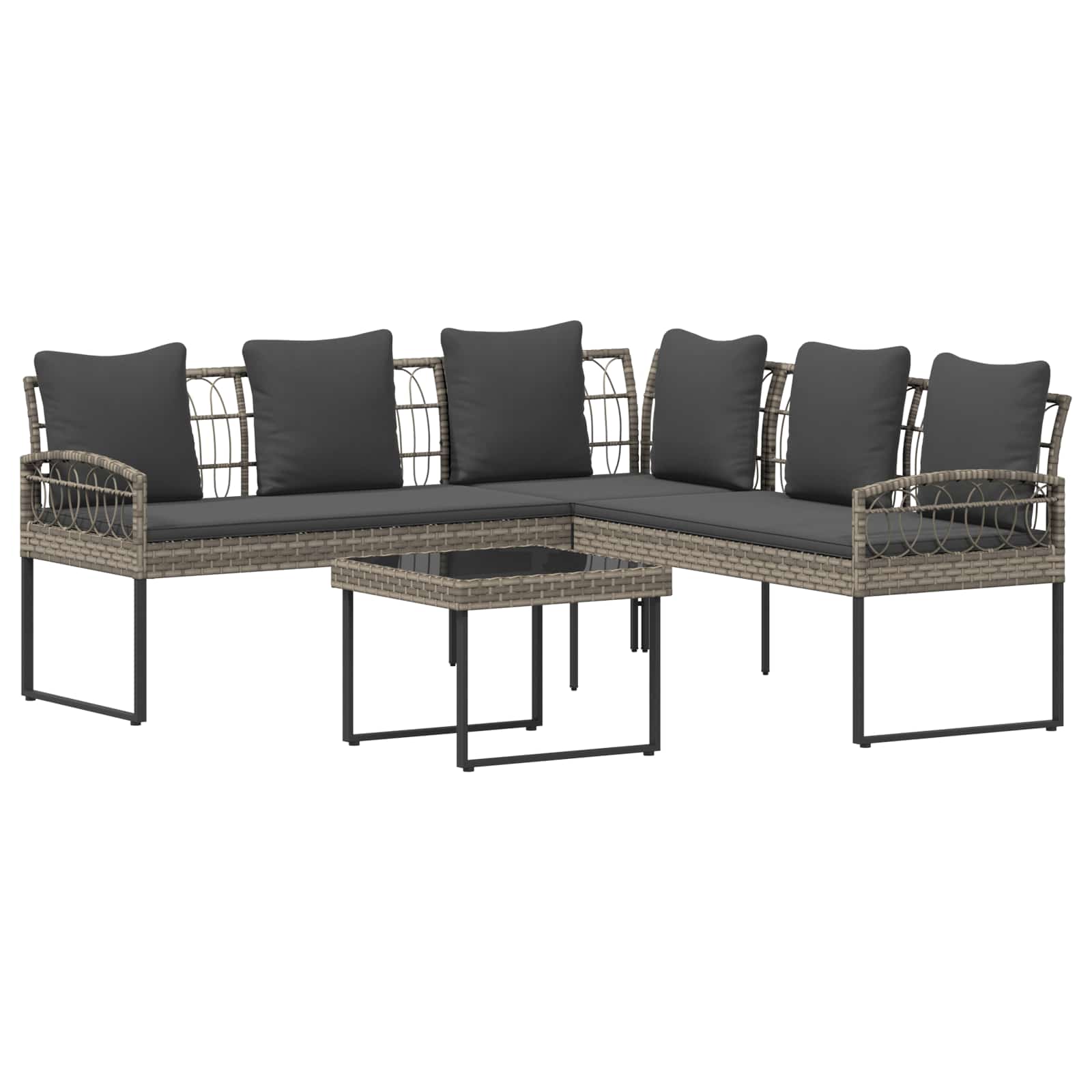 Ensemble de canapé de jardin avec coussin 2 pcs Gris - XIOS