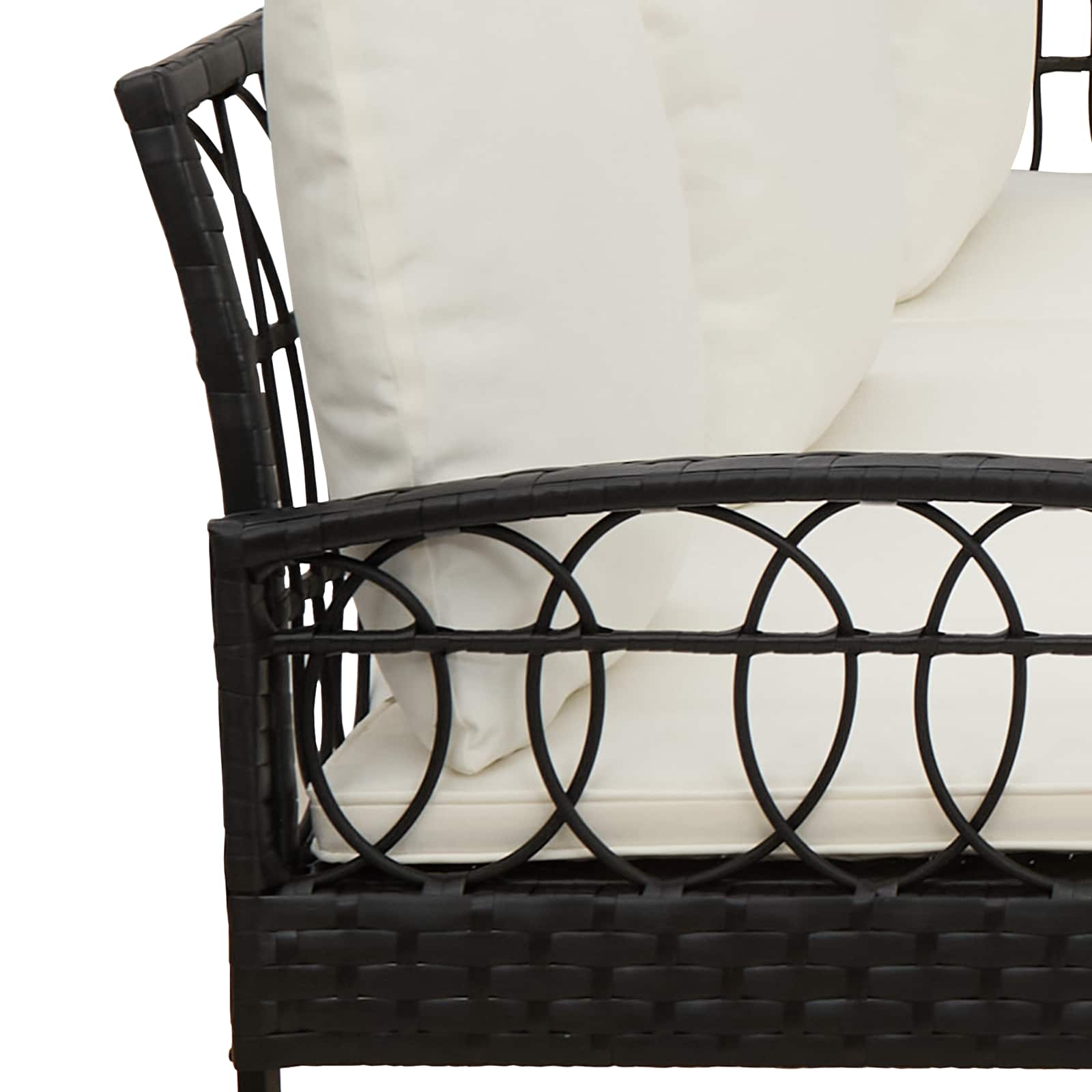 Ensemble de canapé de jardin avec coussin 2 pcs Noir et Crème - XIOS