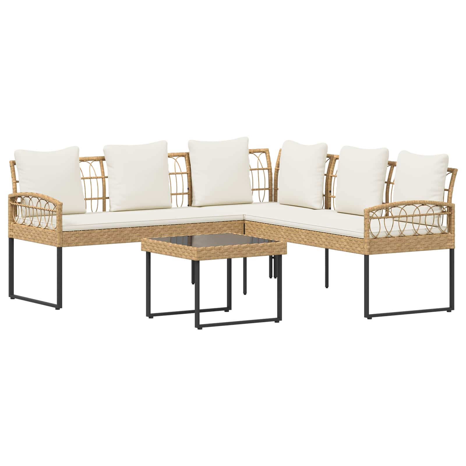 Ensemble de canapé de jardin avec coussin 2 pcs Naturel - XIOS