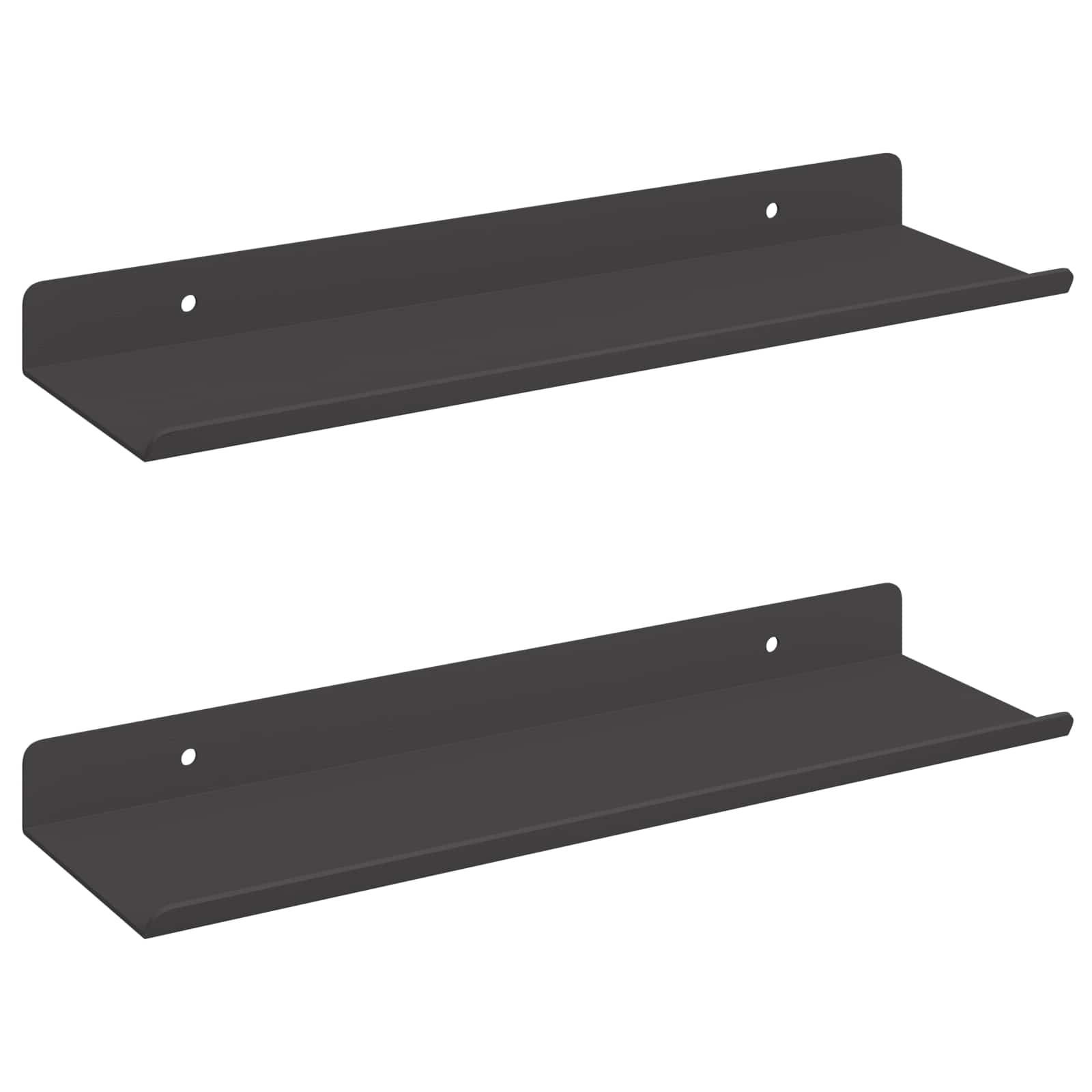 Étagère Murale avec étagère 2 pcs Noir 80 x 9 x 2.5 cm - XIOS