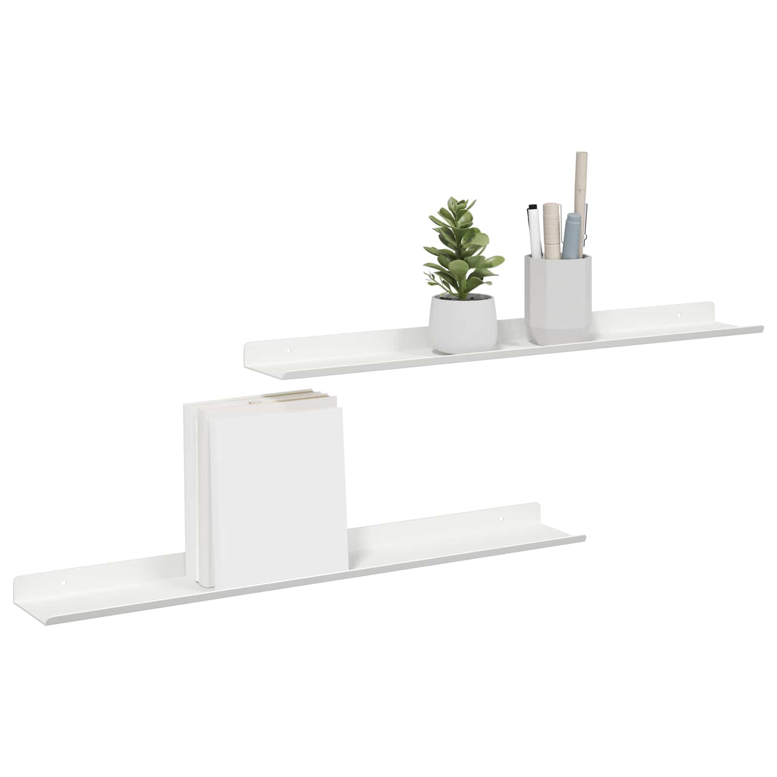 Étagère Murale avec étagère 2 pcs Blanc 60 x 9 x 2,5 cm - XIOS
