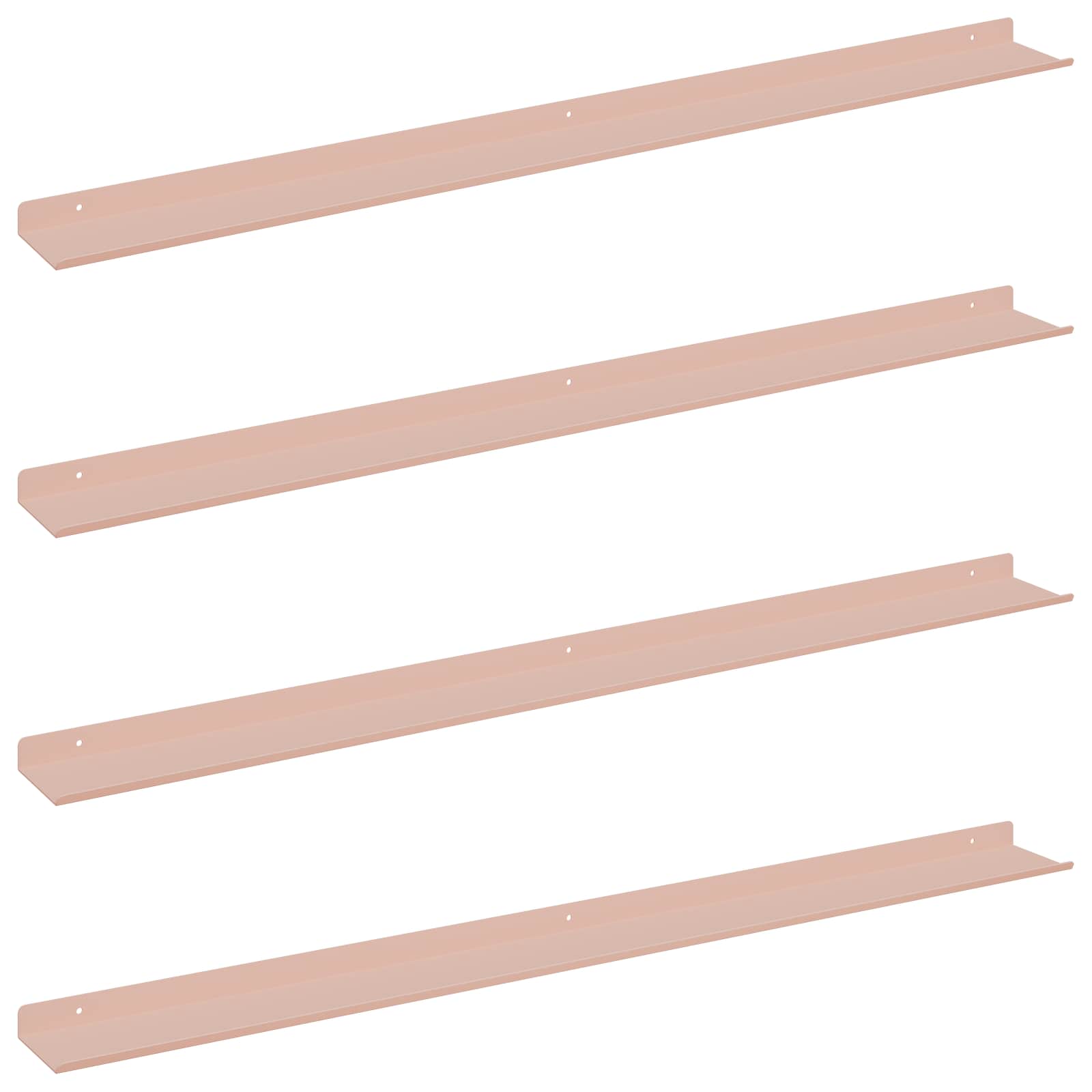 Étagère flottante 4 pcs Rose 100 x 9 x 2,5 cm Acier