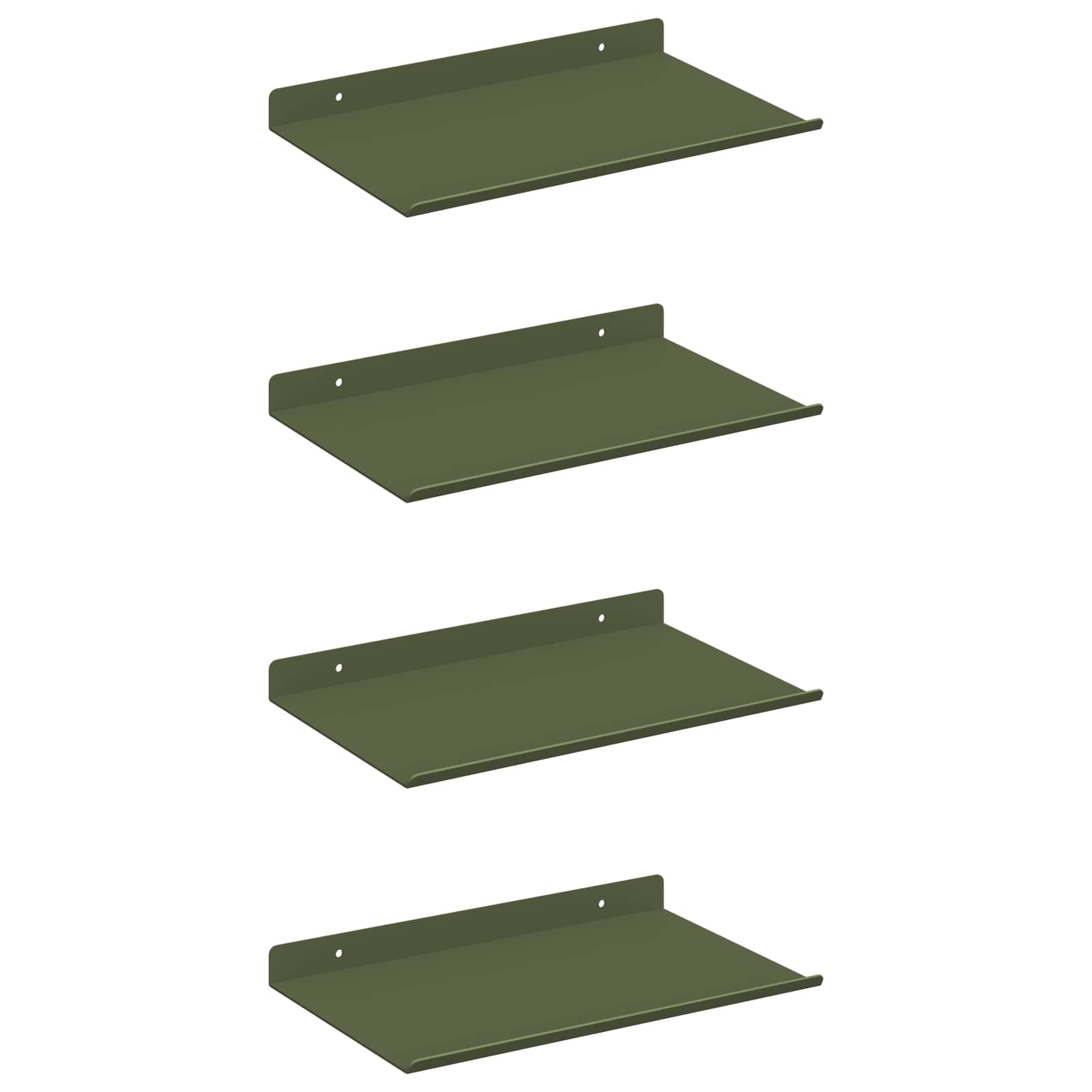 Étagère Murale avec étagère 4 pcs Vert olive 30 x 18 x 2,5 cm - XIOS