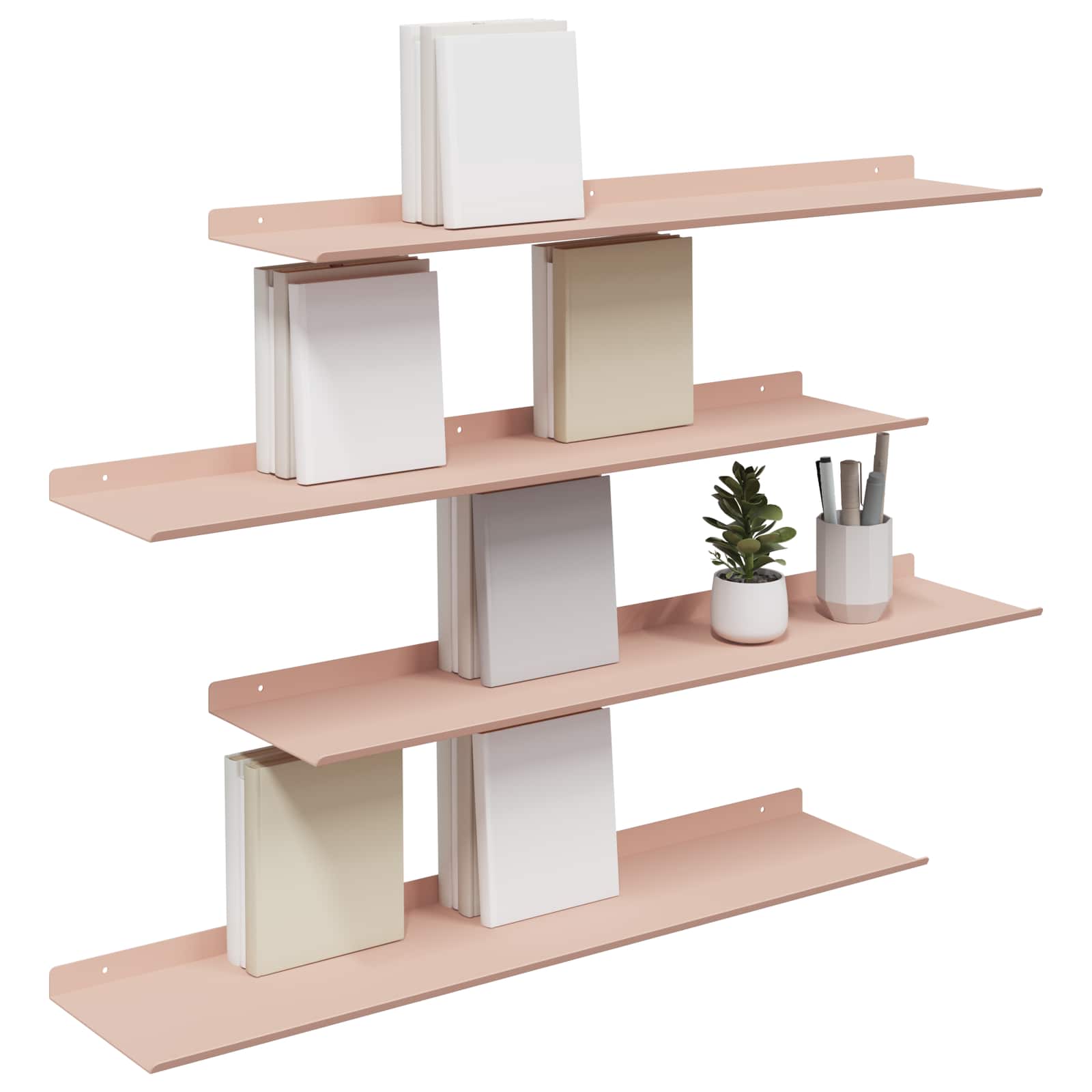 Étagère Murale avec étagère 4 pcs Rose 80 x 18 x 2,5 cm - XIOS