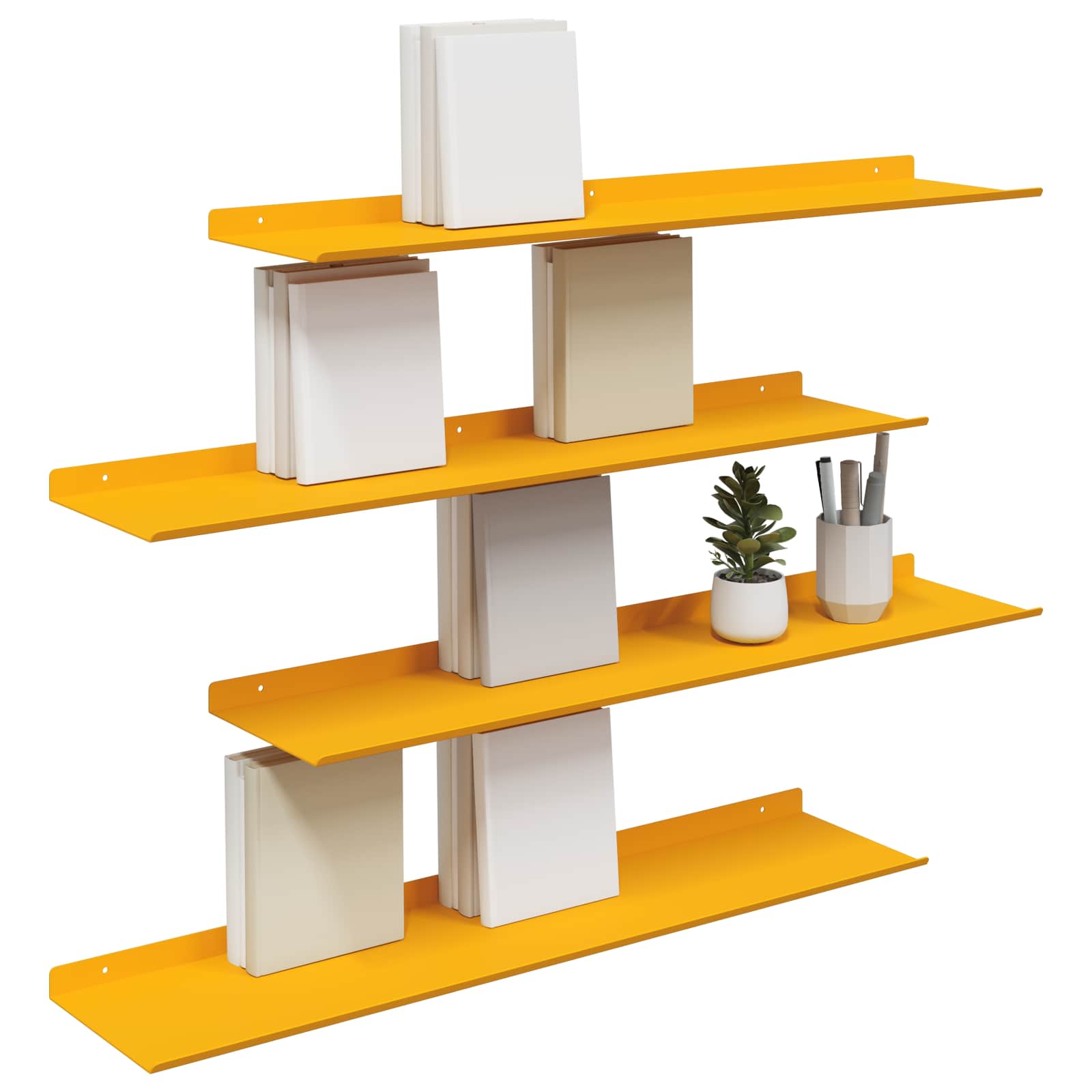 Étagère Murale 4 pcs Jaune moutarde 80 x 18 x 2,5 cm - XIOS