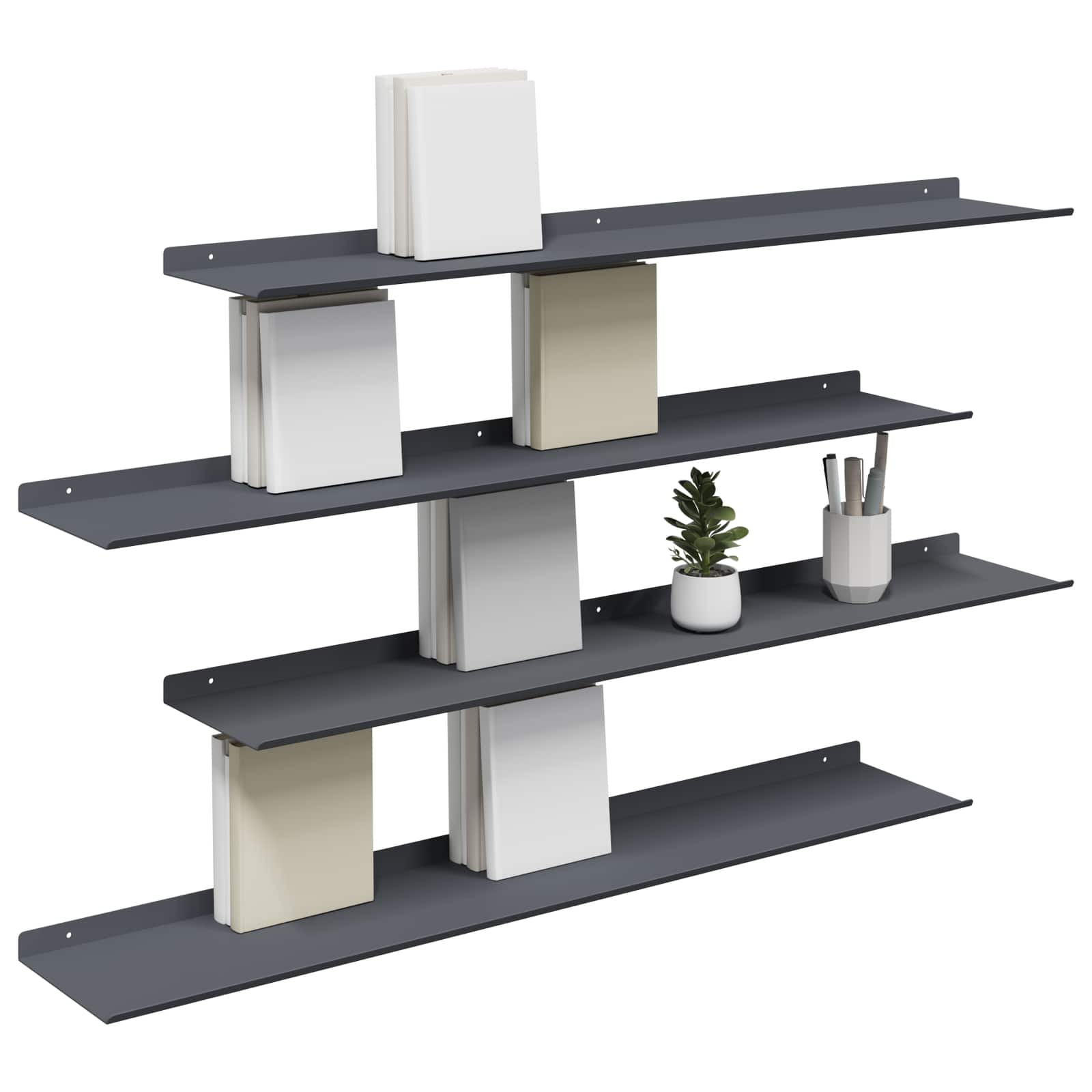 Étagère Murale avec étagère 4 pcs Anthracite 100 x 18 x 2,5 cm - XIOS