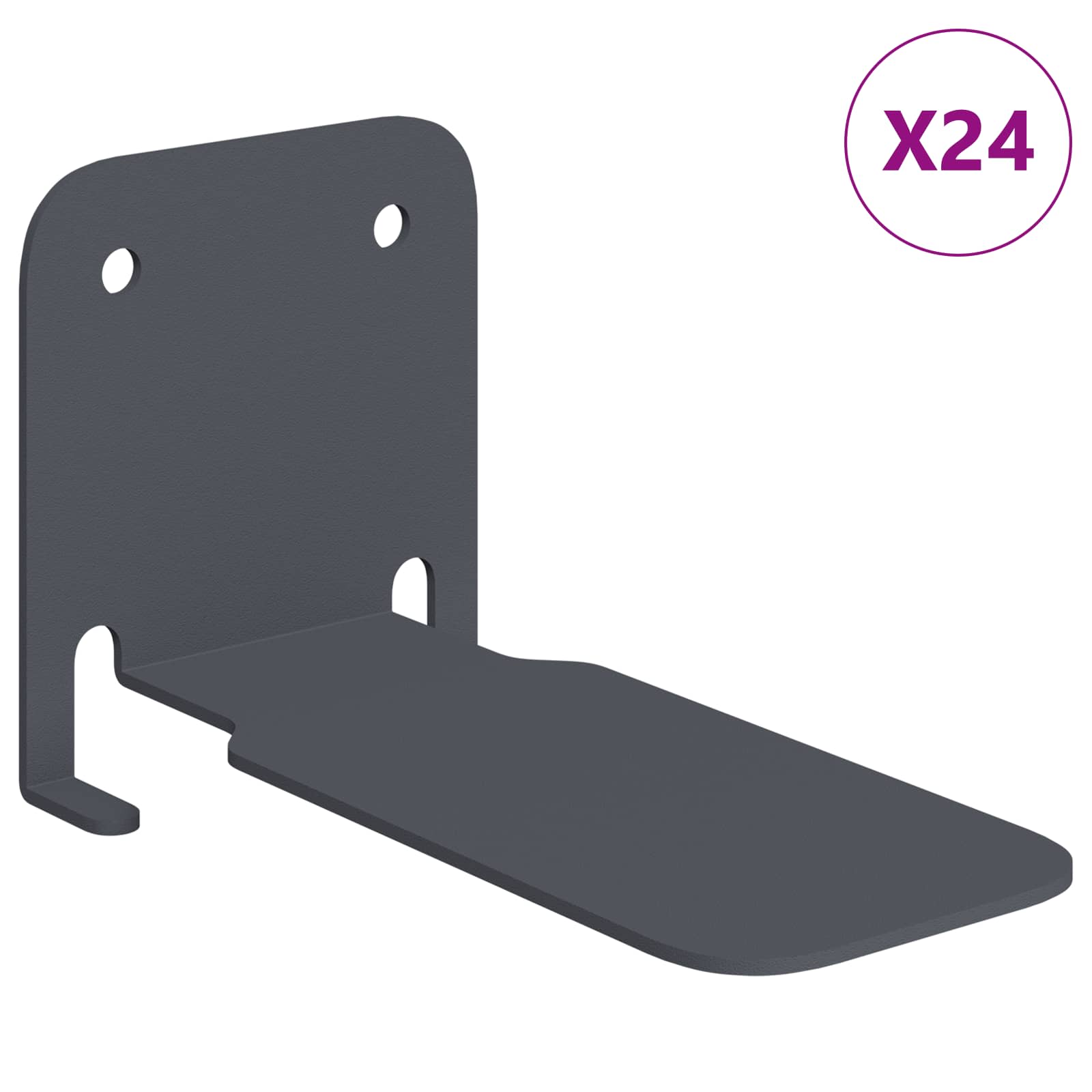 Étagère flottante 24 pcs Anthracite 6 x 10,8 x 6,6 cm - XIOS