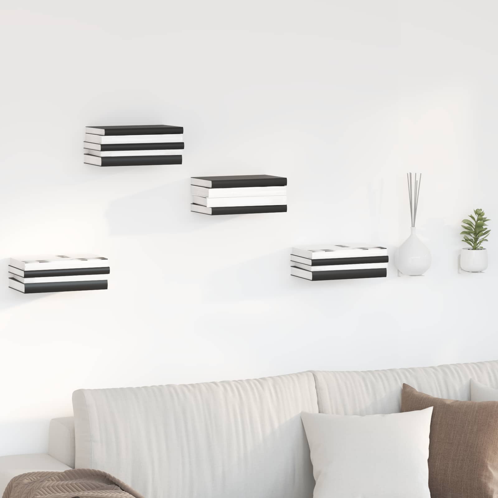 Étagère flottante avec étagère 24 pcs Blanc 6 x 10,8 x 6,6 cm - XIOS