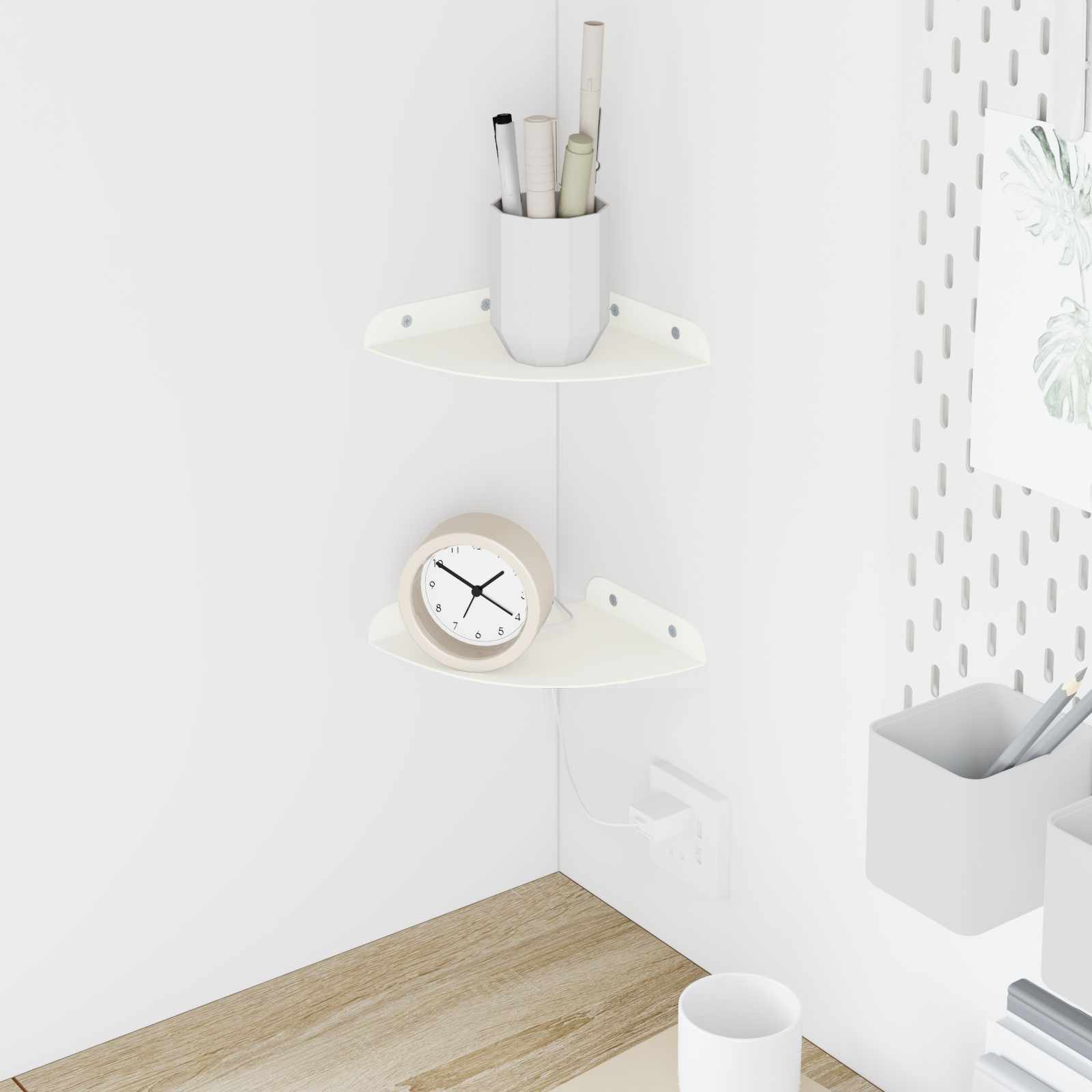 Étagère flottante avec étagère 2 pcs Blanc 15 x 15 x 2 cm - XIOS