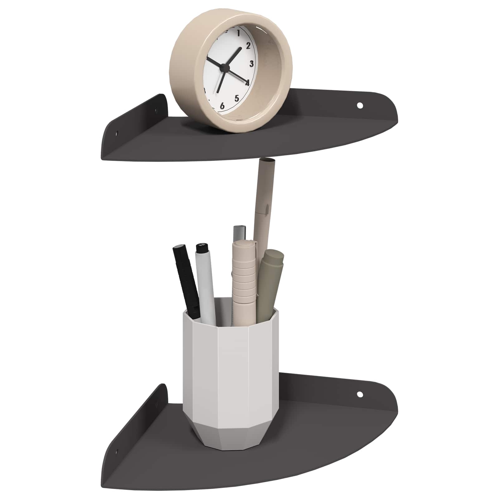 Étagère flottante avec étagère 2 pcs Noir 18 x 18 x 2 cm - XIOS
