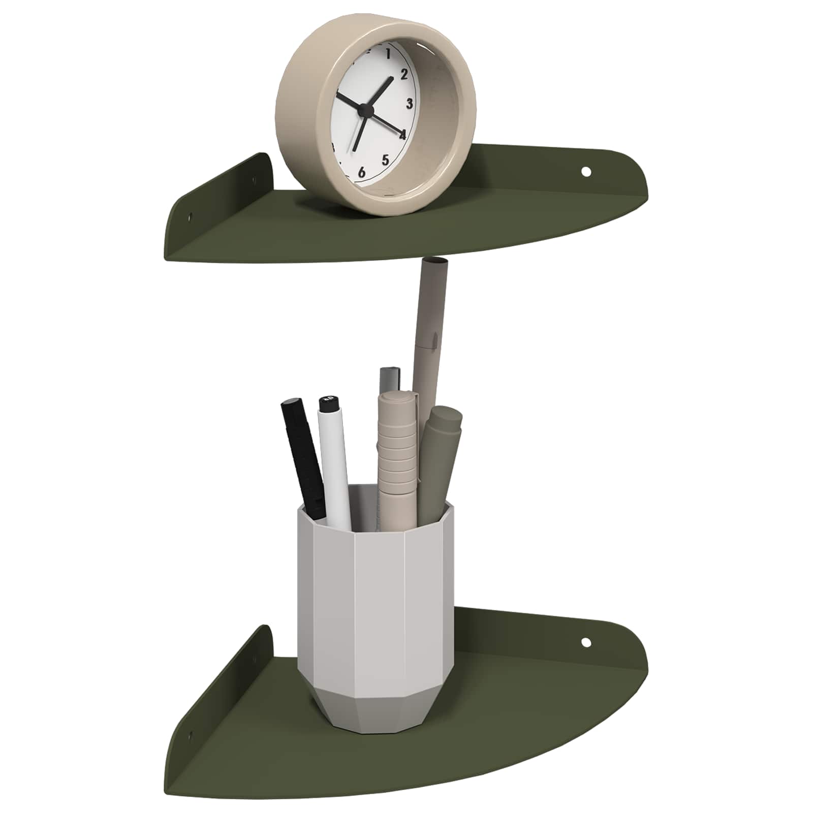 Étagère flottante avec étagère 2 pcs Vert olive 18 x 18 x 2 cm - XIOS