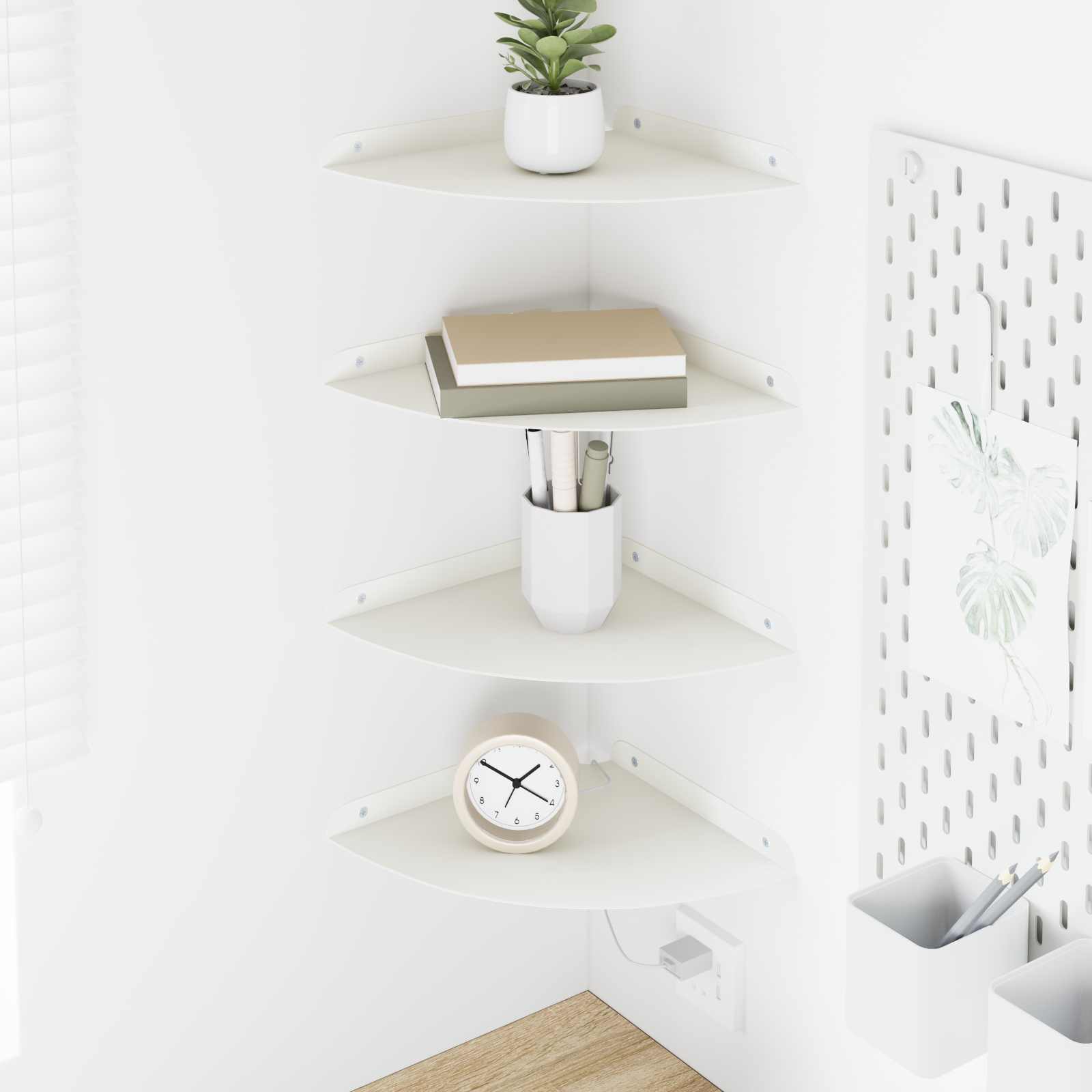 Étagère flottante avec étagère 4 pcs Blanc 24 x 24 x 2 cm - XIOS