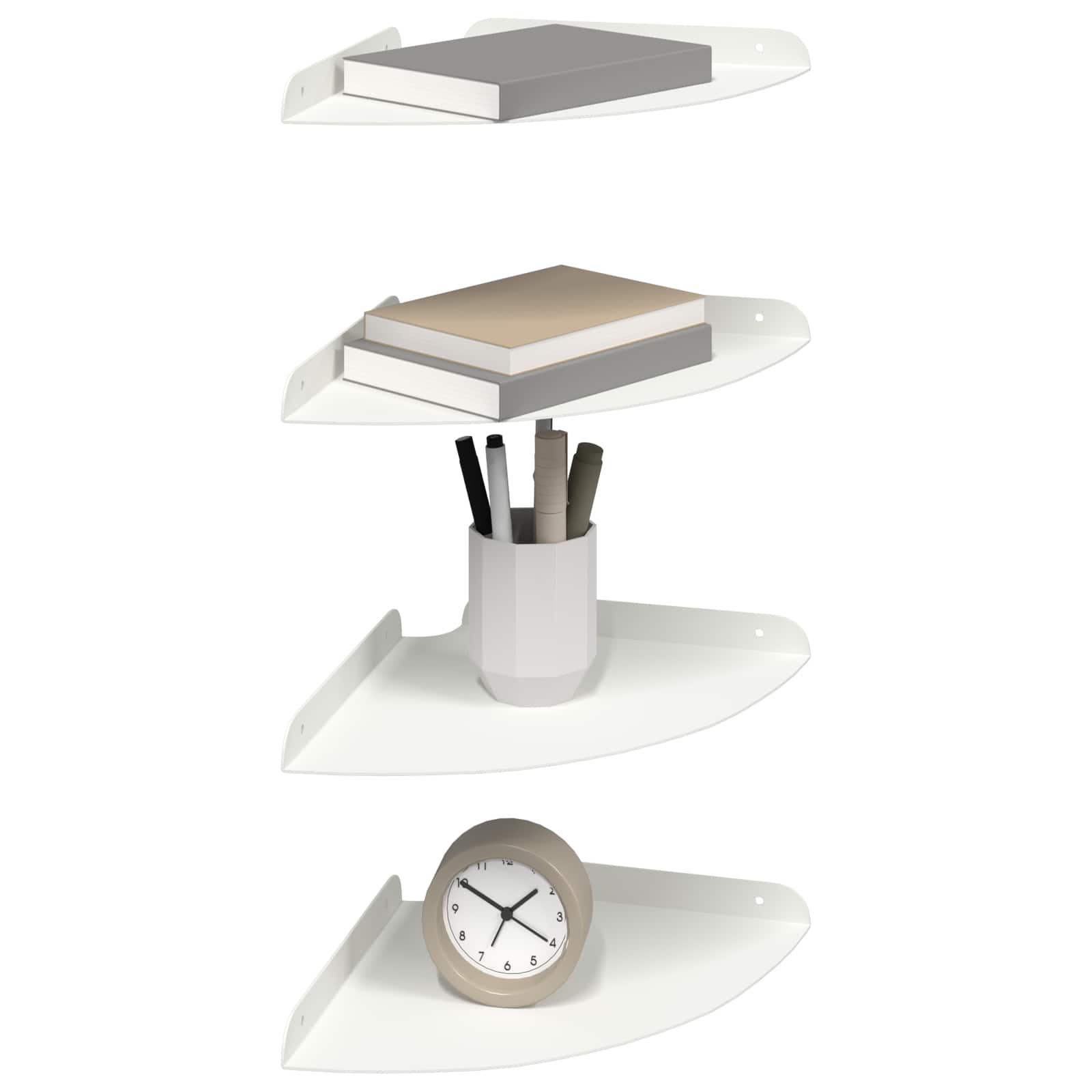 Étagère flottante avec étagère 4 pcs Blanc 24 x 24 x 2 cm - XIOS