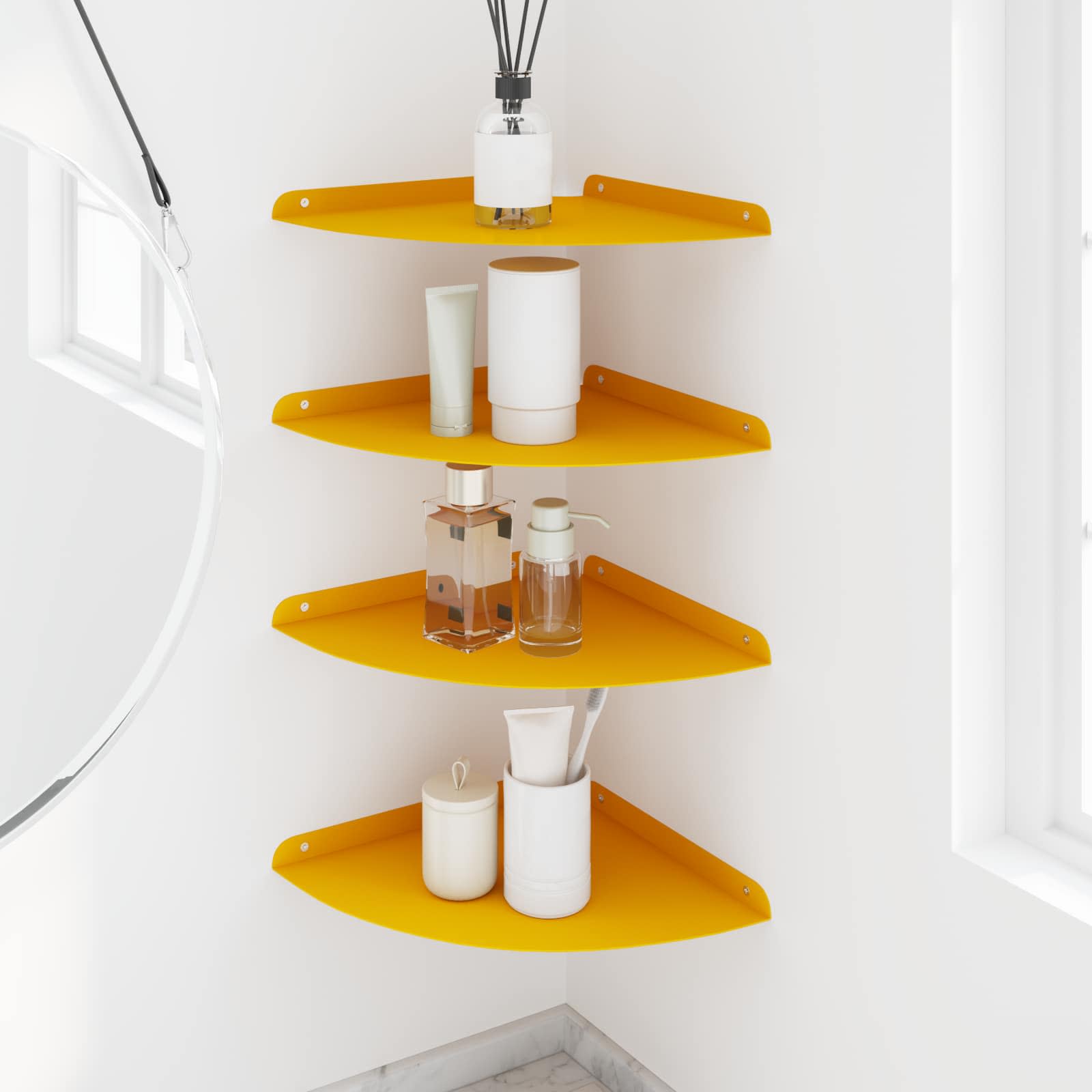 Étagère flottante 4 pcs Jaune moutarde 30 x 30 x 2 cm - XIOS