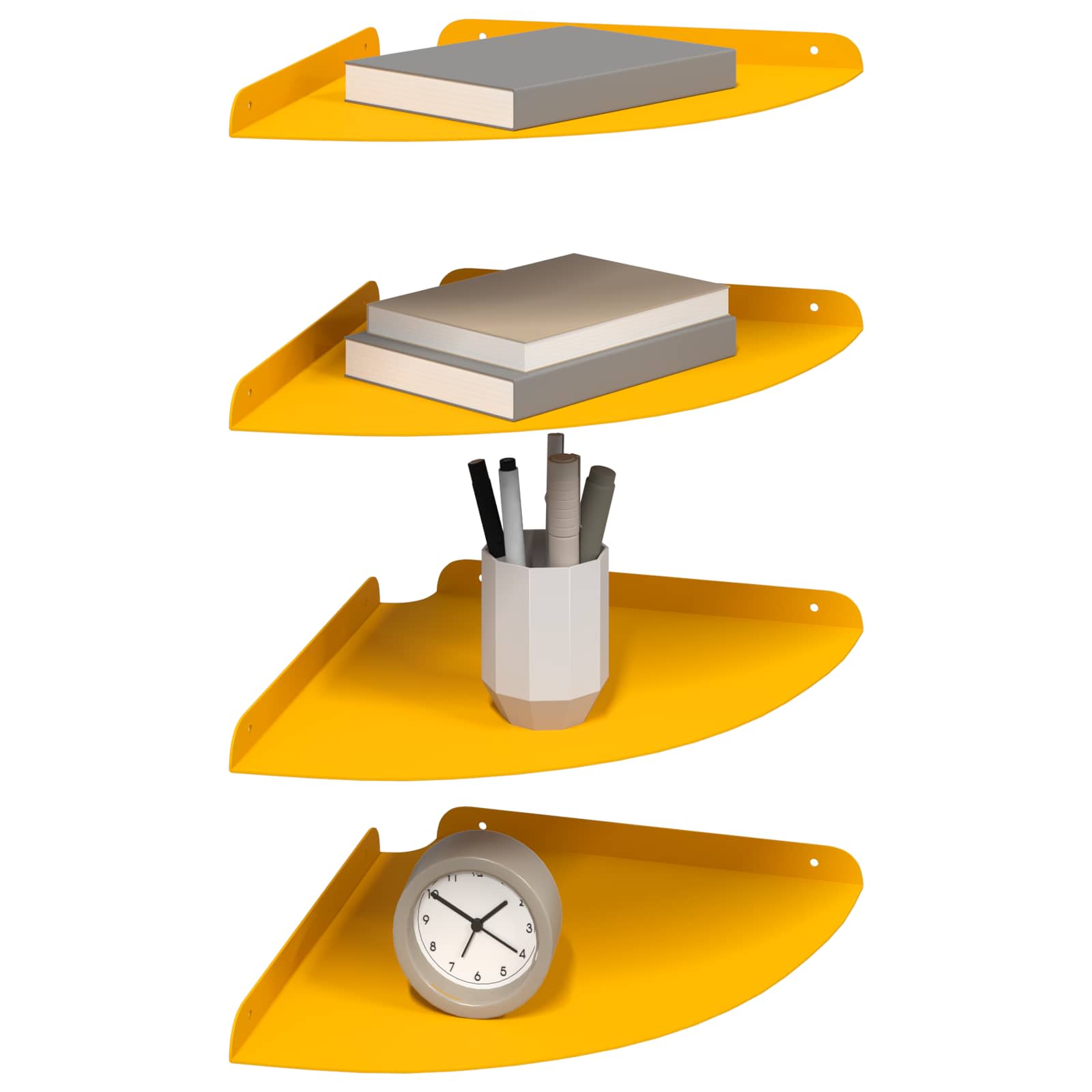 Étagère flottante 4 pcs Jaune moutarde 30 x 30 x 2 cm - XIOS