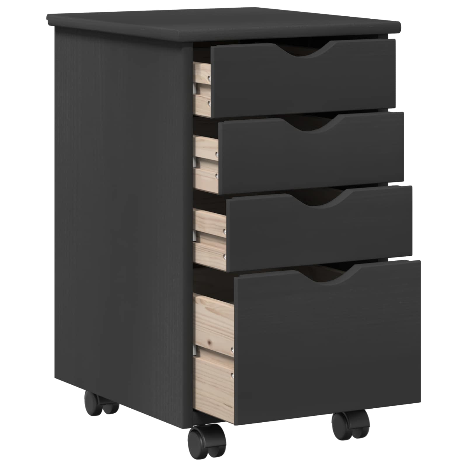 Cabinet roulant avec roue Gris 34 x 39 x 56 cm Pin massif - XIOS