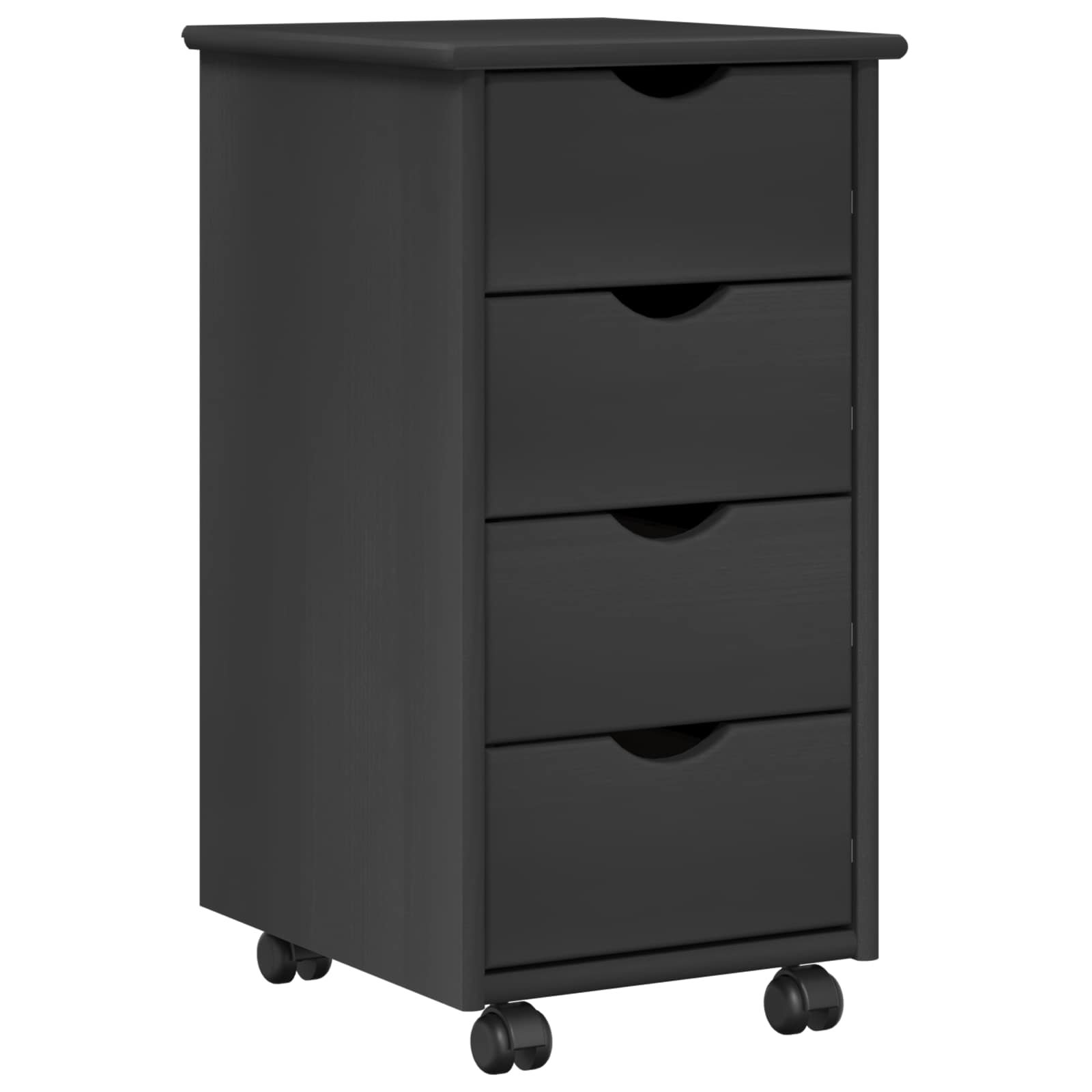 Cabinet roulant Gris 34 x 39 x 65,5 cm Bois de Pin Massif - XIOS