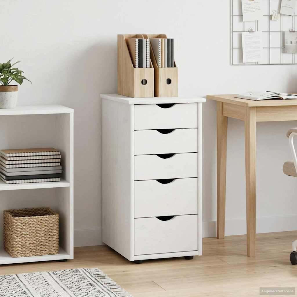 Armoire Blanc 34 x 39 x 61,5 cm Bois de Pin Massif - XIOS