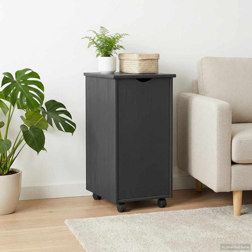 Cabinet roulant Gris 34 x 39 x 65,5 cm Bois de Pin Massif - XIOS