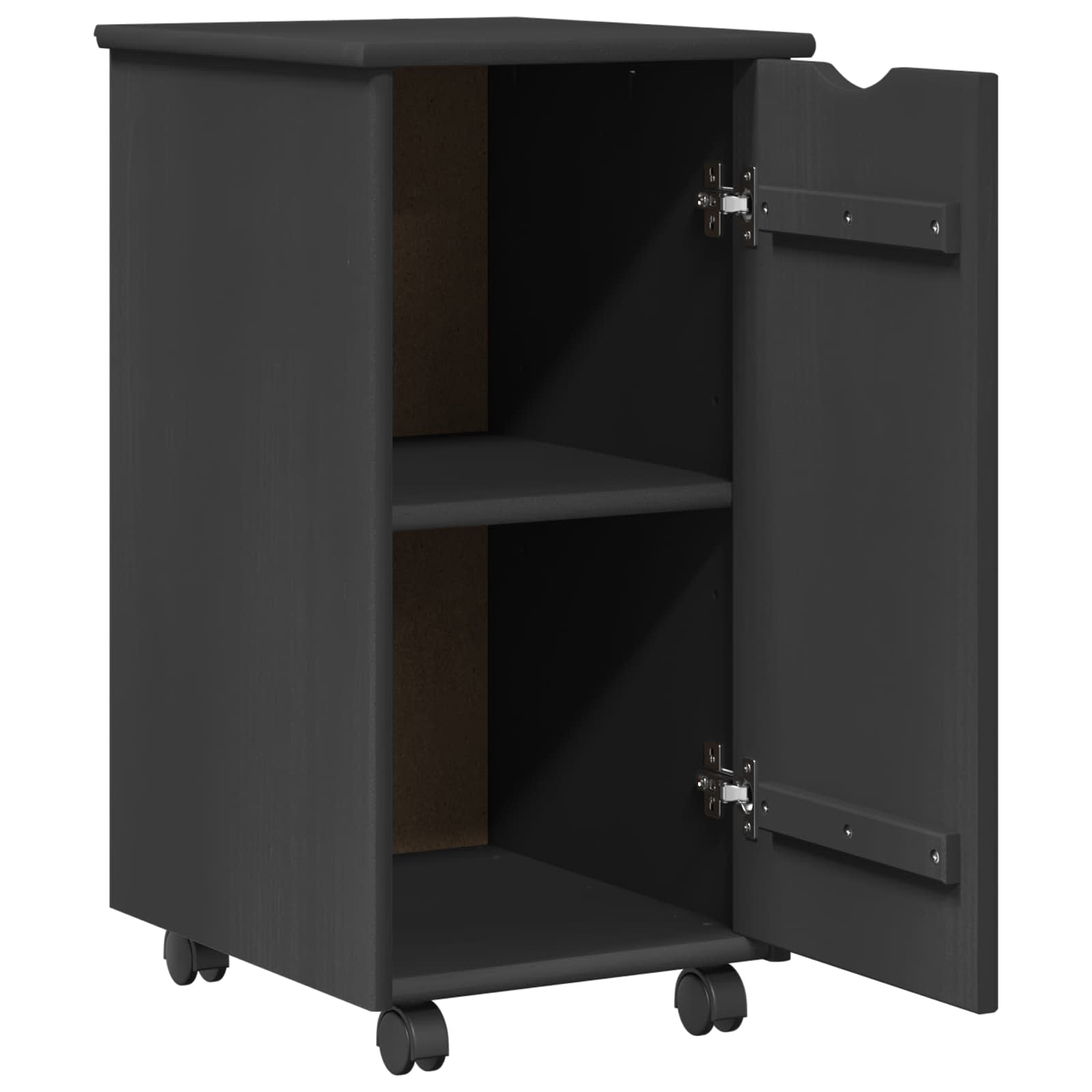 Cabinet roulant Gris 34 x 39 x 65,5 cm Bois de Pin Massif - XIOS