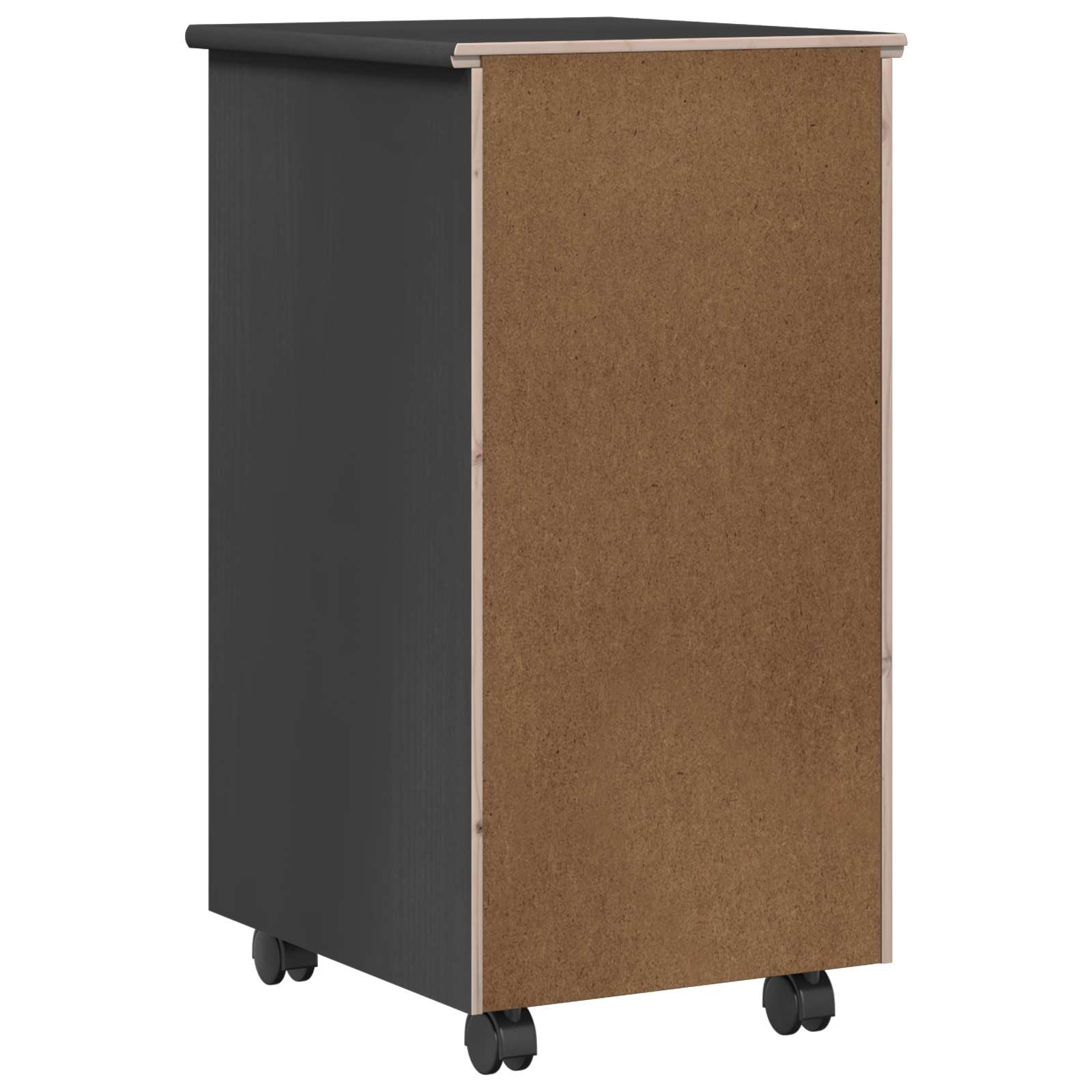 Cabinet roulant Gris 34 x 39 x 65,5 cm Bois de Pin Massif - XIOS