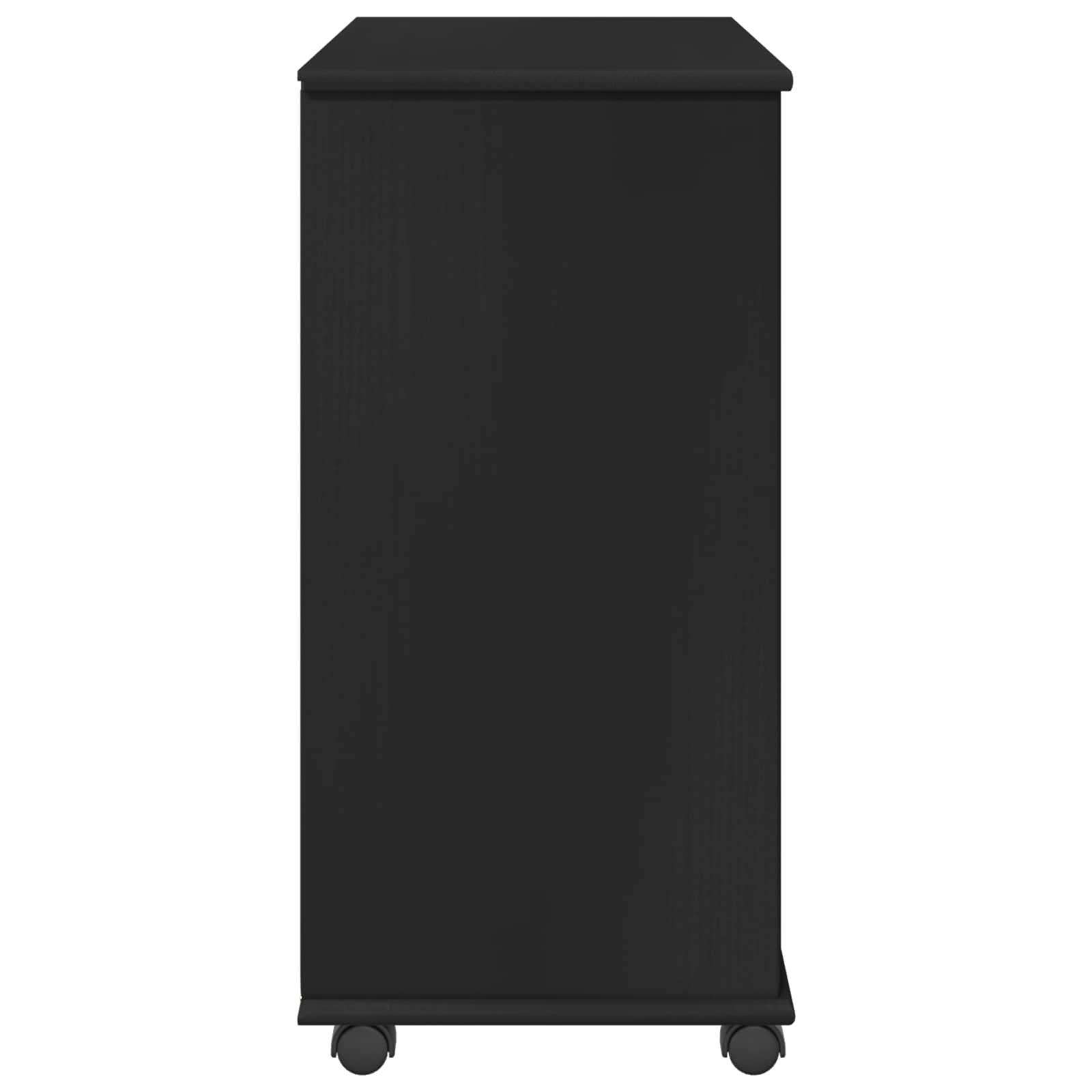 Cabinet roulant Noir 63,5 x 39 x 79 cm Bois de Pin Massif - XIOS