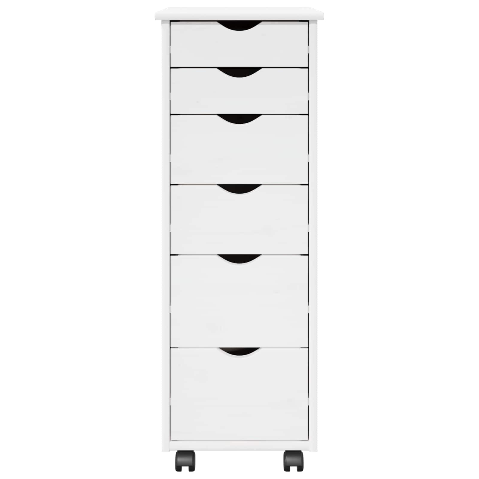 Cabinet roulant Blanc 34 x 39 x 93,5 cm Bois de Pin Massif - XIOS