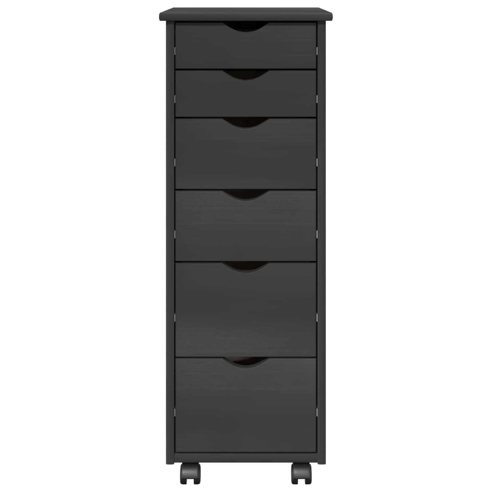 Cabinet roulant Gris 34 x 39 x 93,5 cm Bois de Pin Massif - XIOS