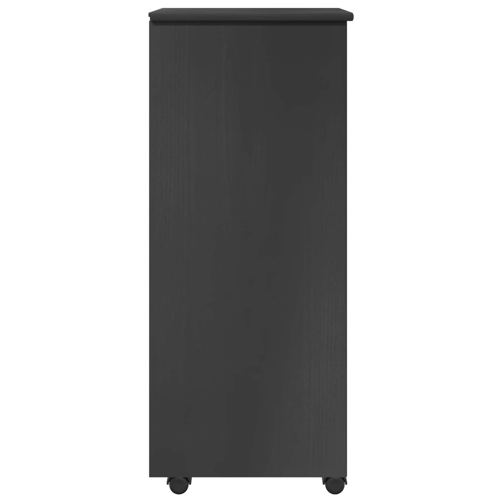 Cabinet roulant Gris 34 x 39 x 93,5 cm Bois de Pin Massif - XIOS