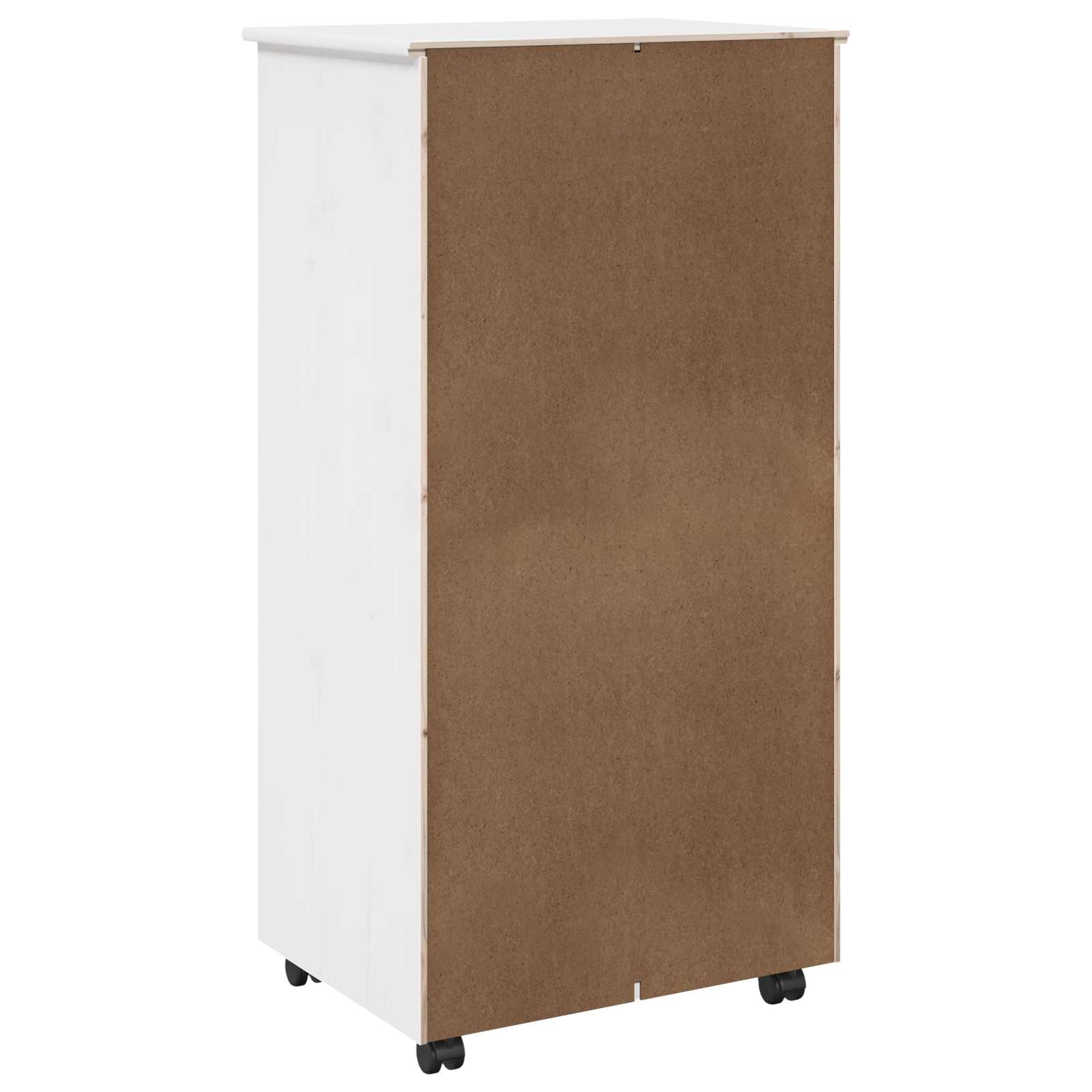 Cabinet roulant Blanc 53 x 39 x 103 cm Bois de Pin Massif - XIOS