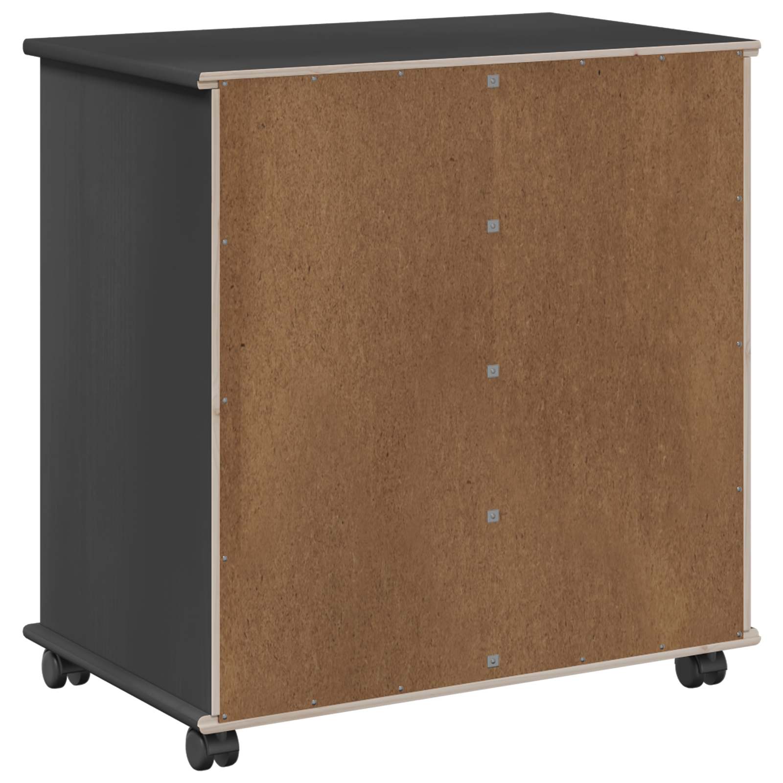 Cabinet roulant Gris 63,5 x 39 x 65,5 cm Bois de Pin Massif - XIOS