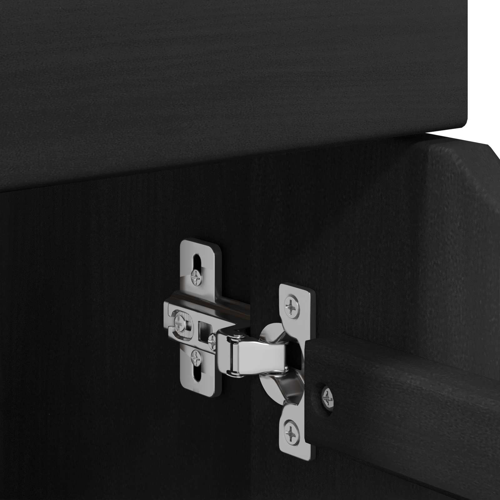 Cabinet roulant Noir 63,5 x 39 x 65,5 cm Bois de Pin Massif - XIOS