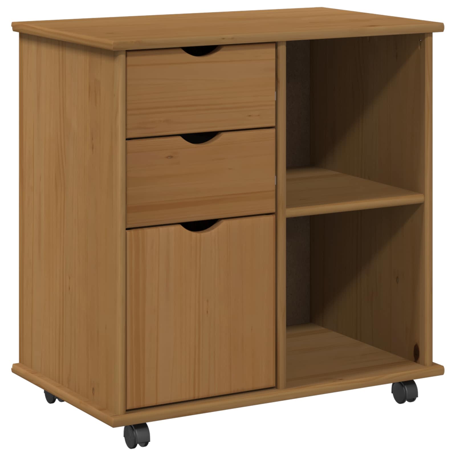 Cabinet roulant avec roue Marron miel 63,5 x 39 x 65,5 cm - XIOS