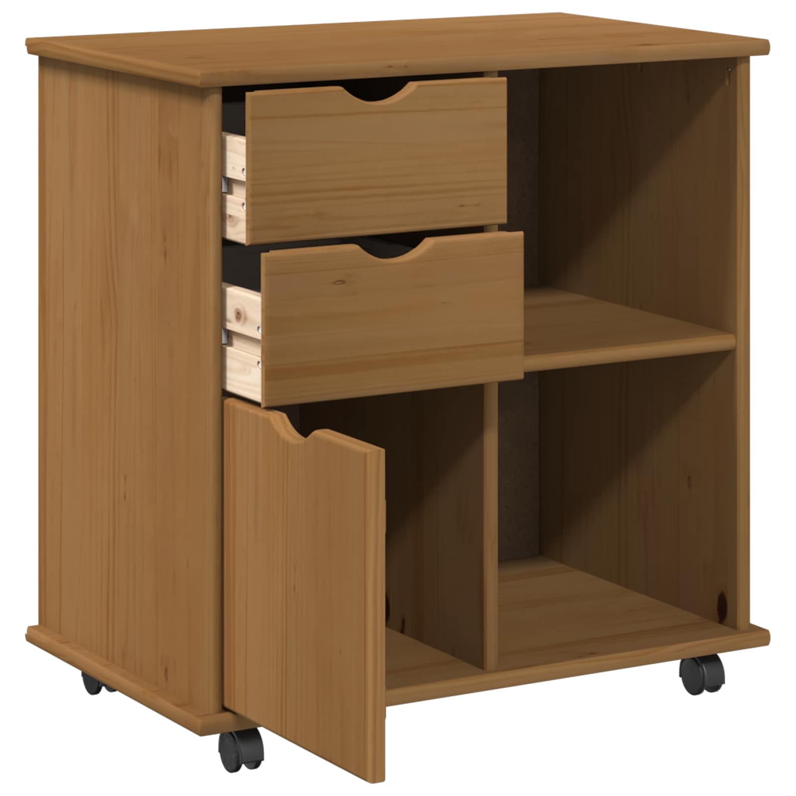 Cabinet roulant avec roue Marron miel 63,5 x 39 x 65,5 cm - XIOS