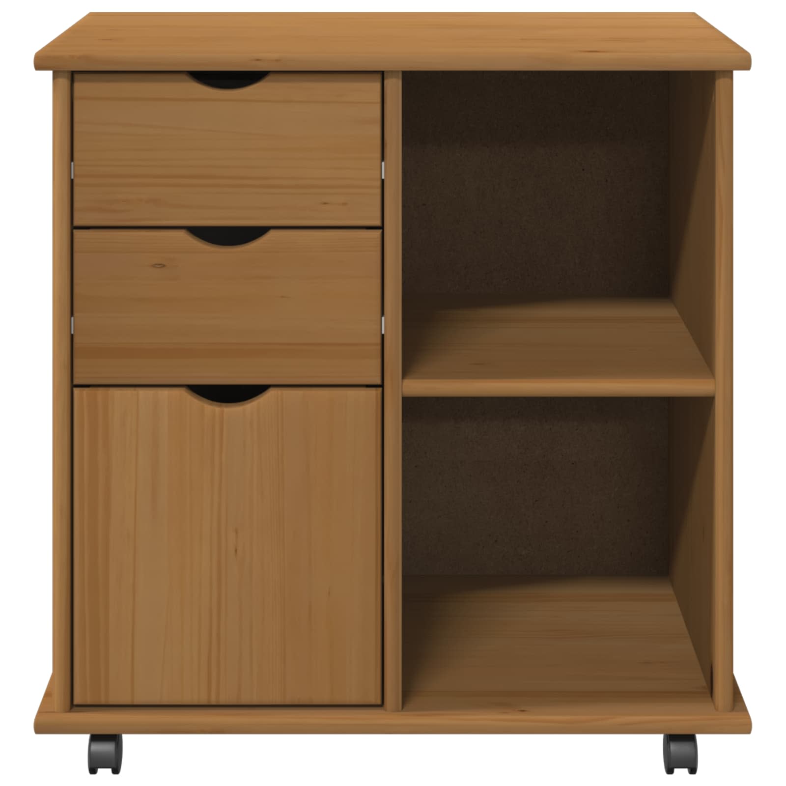 Cabinet roulant avec roue Marron miel 63,5 x 39 x 65,5 cm - XIOS