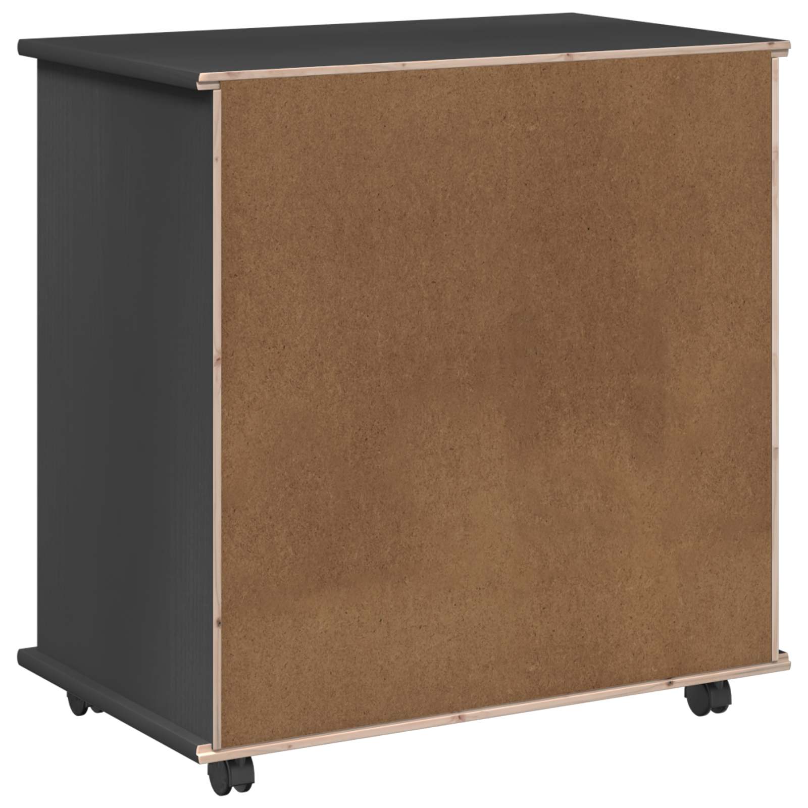 Cabinet roulant Gris 63,5 x 39 x 65,5 cm Bois de Pin Massif - XIOS